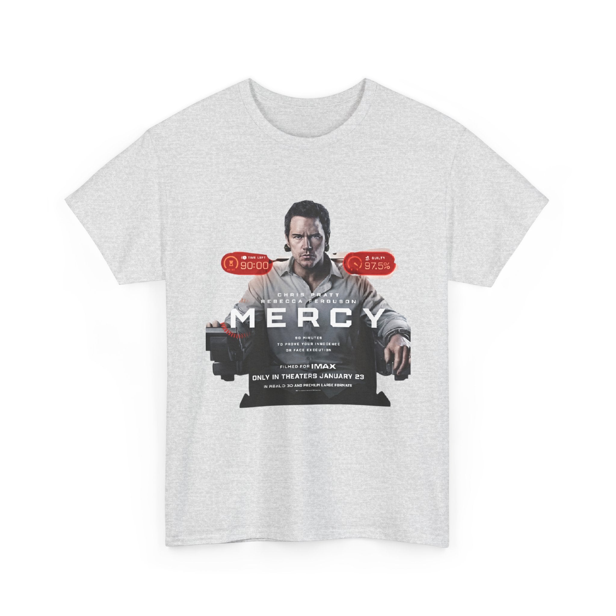 Mercy Movie Poster T‑Shirt — Thriller Film Graphic Tee - Creations by Chris and Carlos