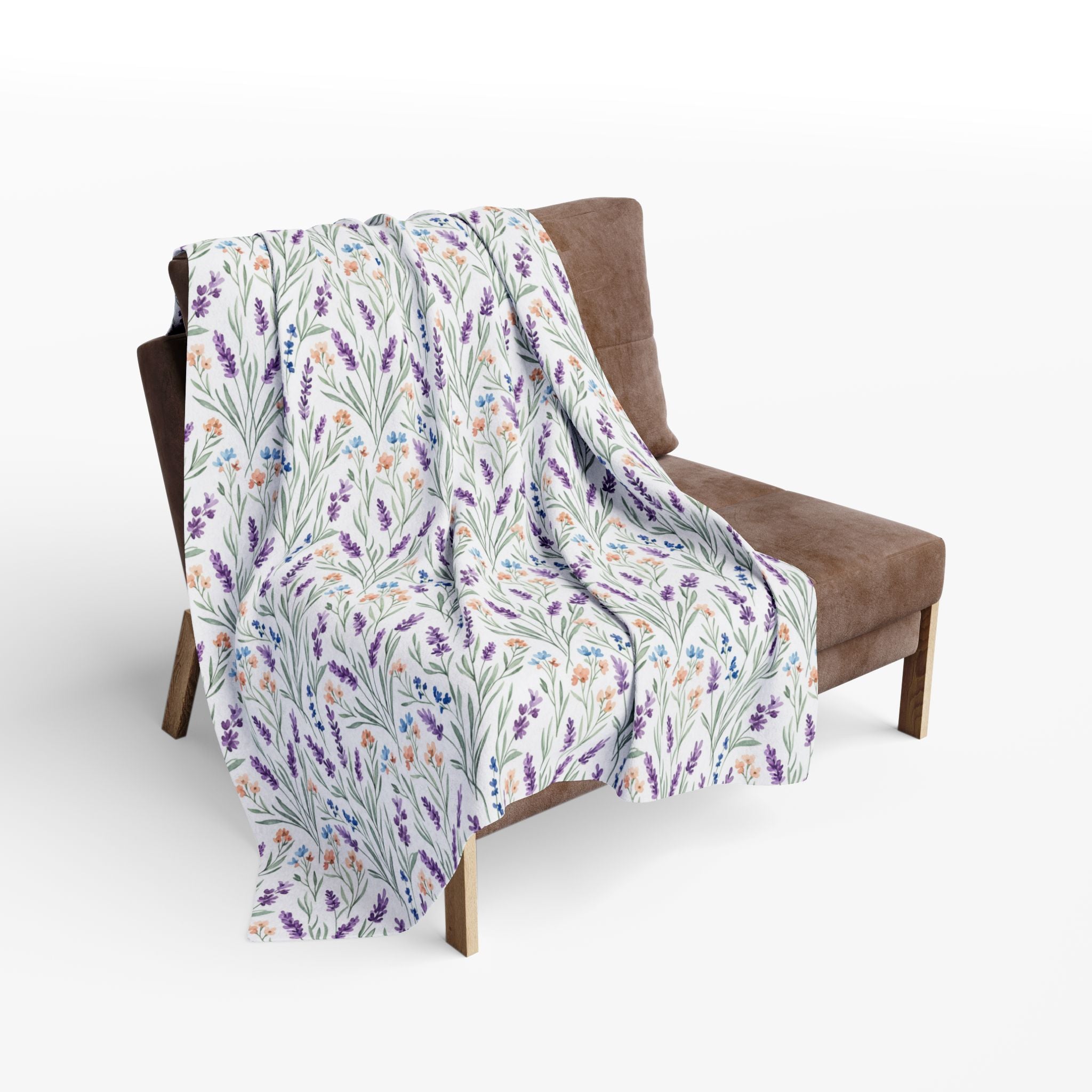 The Artisanal Flora Gallery Floral Lavender Fleece Blanket - Creations by Chris and Carlos