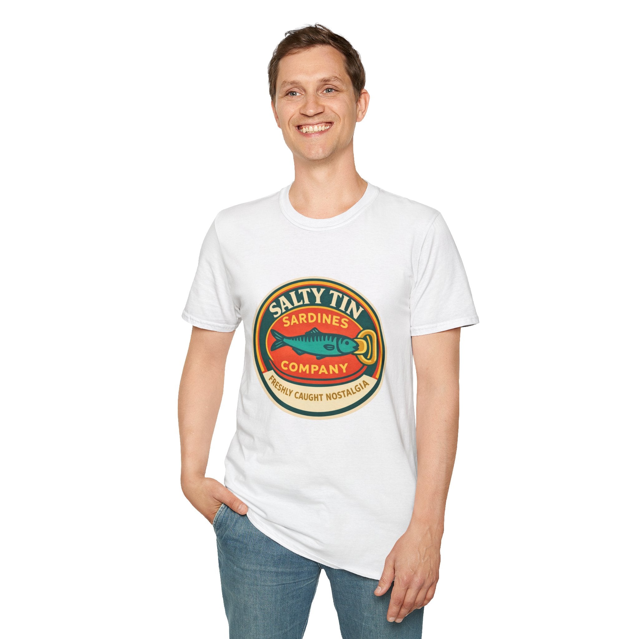 Salty Tin Sardines Vintage Logo T-Shirt - Creations by Chris and Carlos