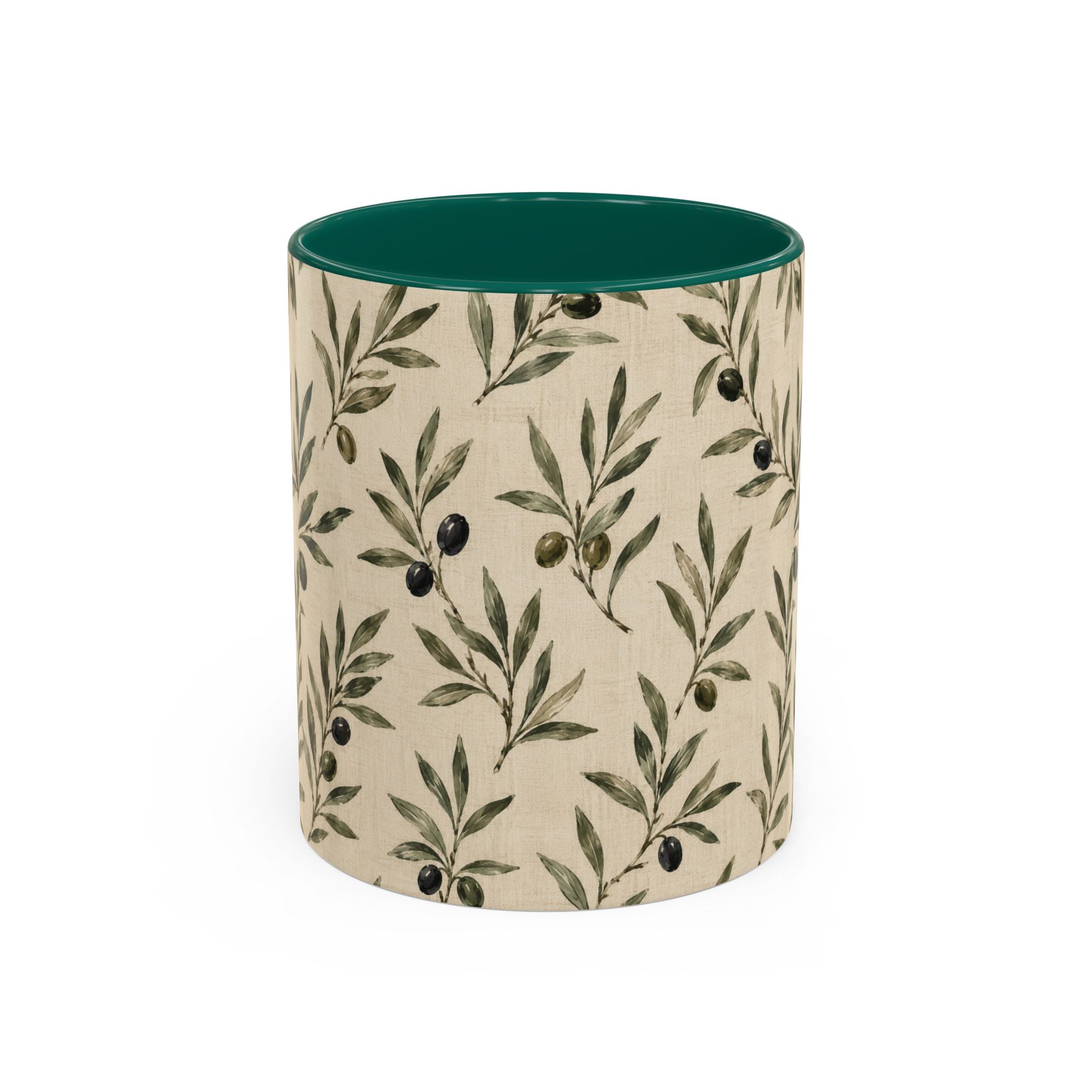 Olive Branch Pattern Ceramic Mug (11oz, 15oz) - Creations by Chris and Carlos