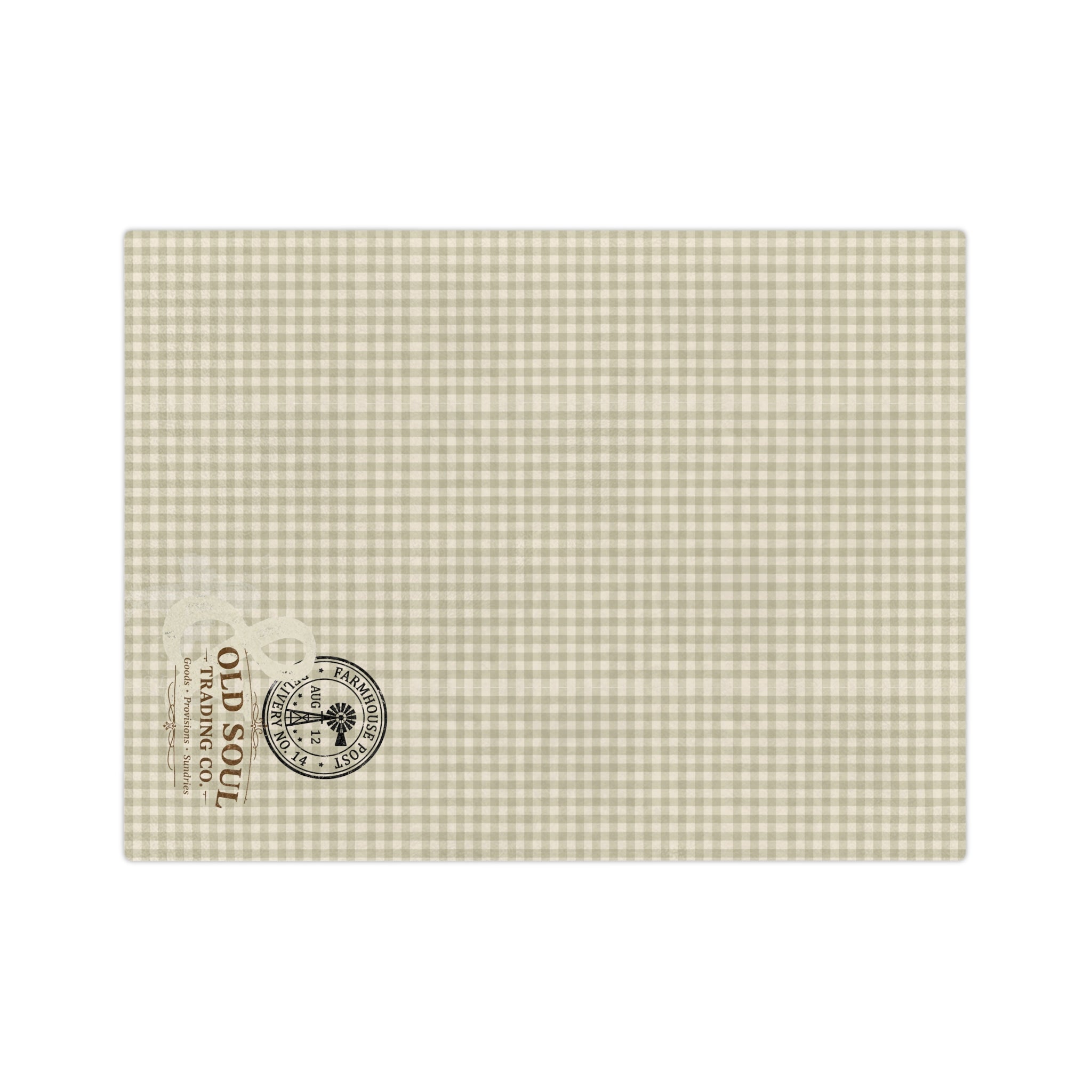 Velveteen Microfiber Blanket — Vintage Plaid 'Old Soul Trading Co.' Cozy Throw - Creations by Chris and Carlos