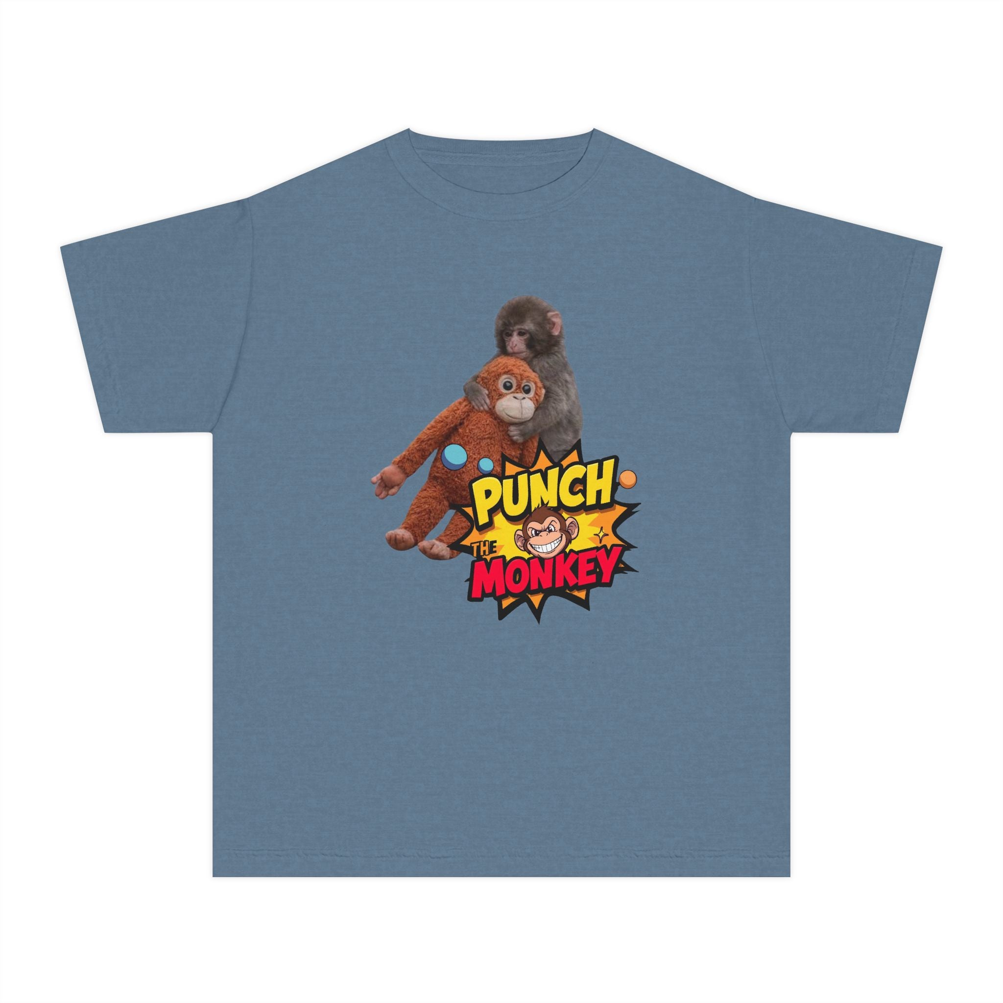 Punch Monkey Youth T‑Shirt — Cute Cartoon Monkey Graphic Tee for Kids - Creations by Chris and Carlos