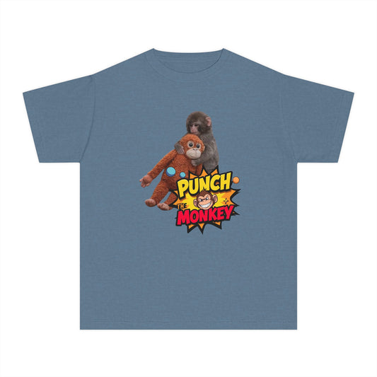 Punch Monkey Youth T‑Shirt — Cute Cartoon Monkey Graphic Tee for Kids - Creations by Chris and Carlos