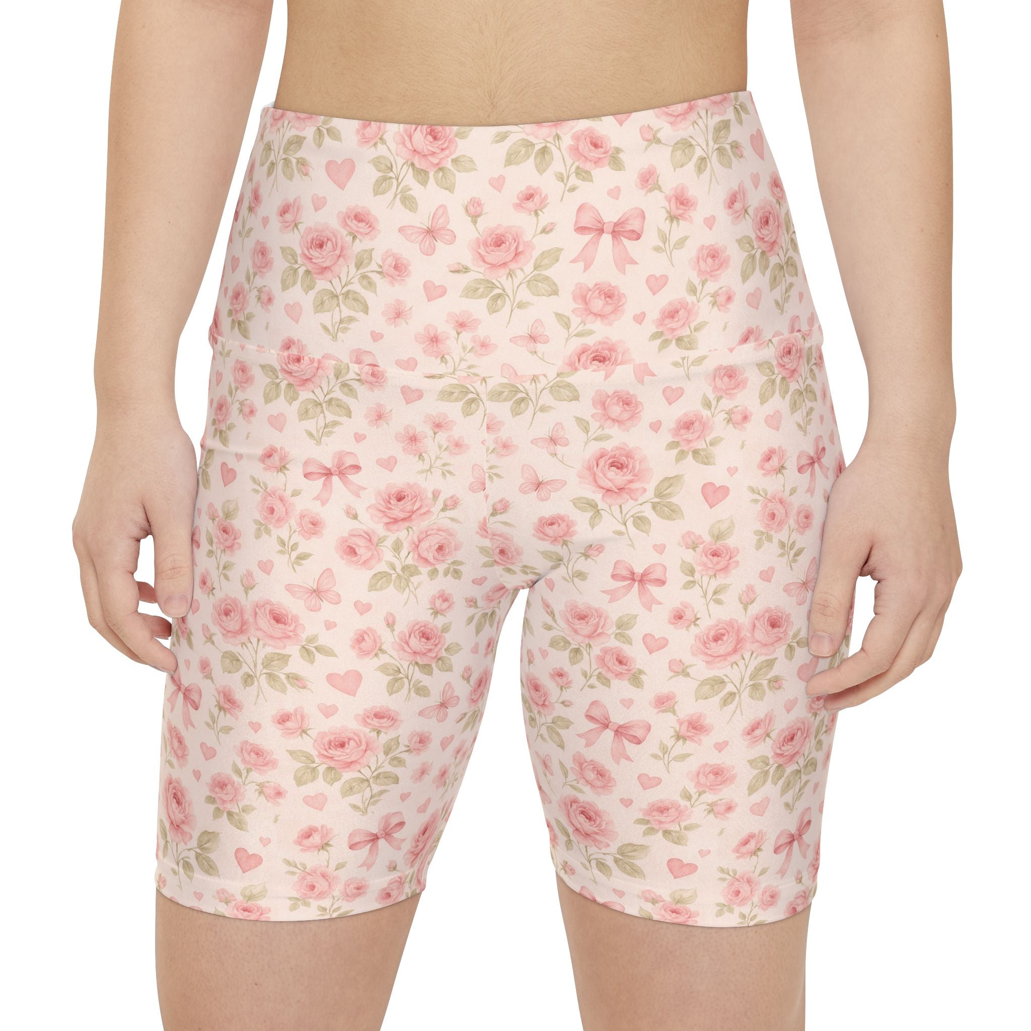 Floral Rose Print Bike Shorts - Creations by Chris and Carlos
