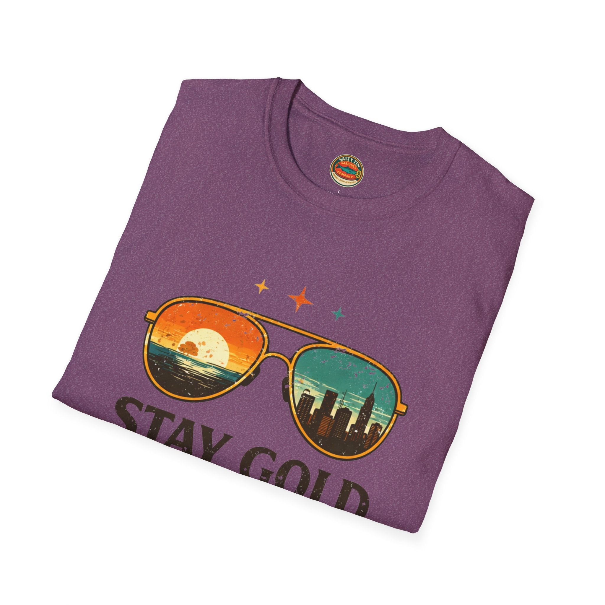 Stay Gold Old Soul T-Shirt - Vintage Sunglasses Sunset Graphic - Creations by Chris and Carlos