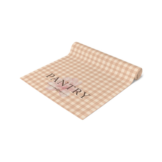 Farmhouse Gingham Table Runner — "Pantry" Cotton-Blend Decor - Creations by Chris and Carlos
