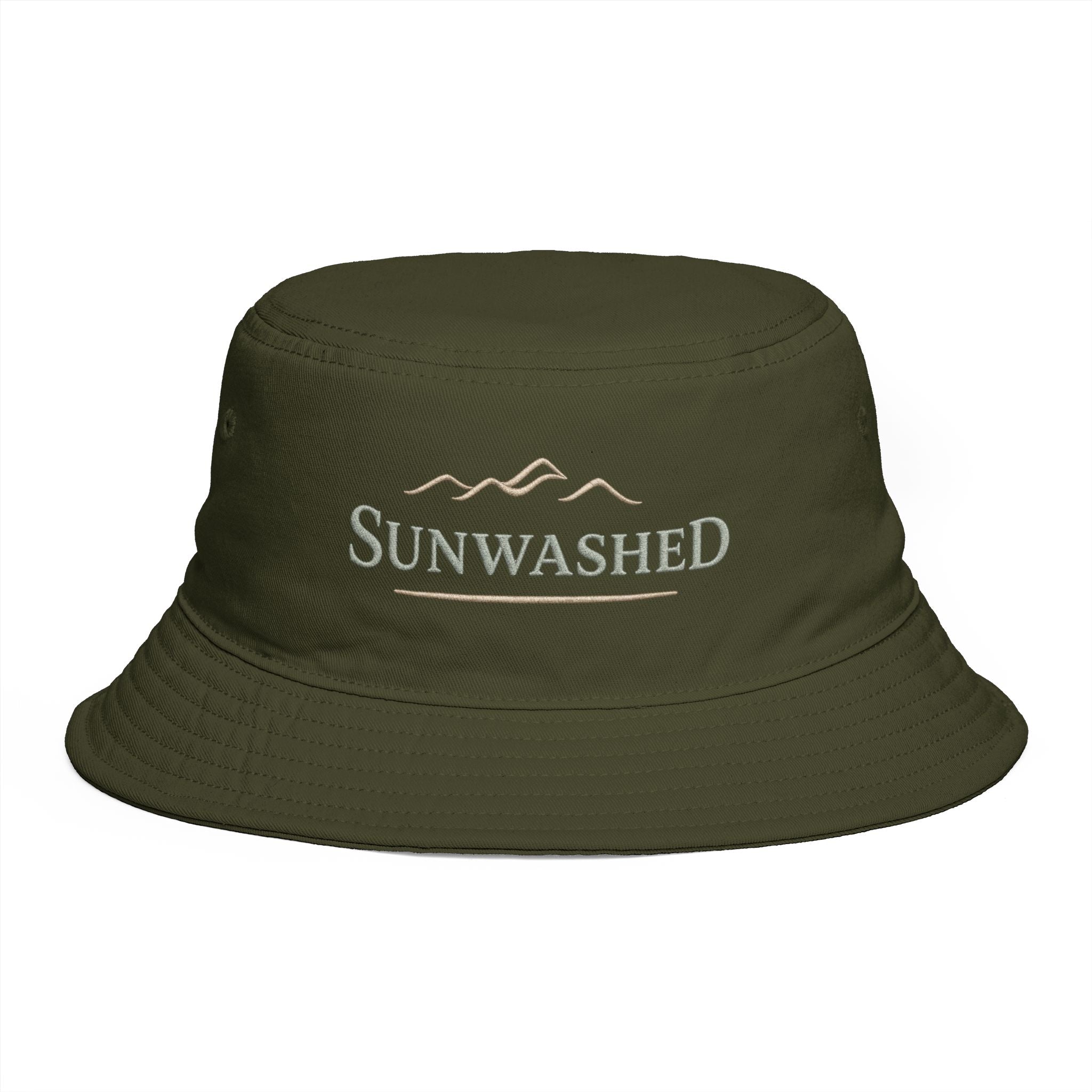 Sunwashed Mountain Bucket Hat — Brown Outdoor Travel & Festival Sun Hat - Creations by Chris and Carlos
