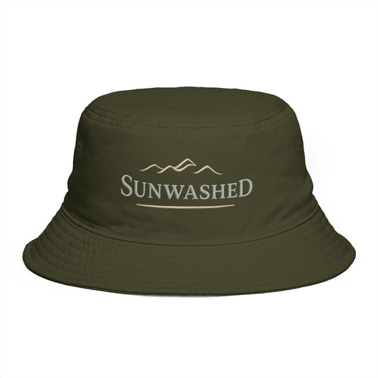 Sunwashed Mountain Bucket Hat — Brown Outdoor Travel & Festival Sun Hat - Creations by Chris and Carlos