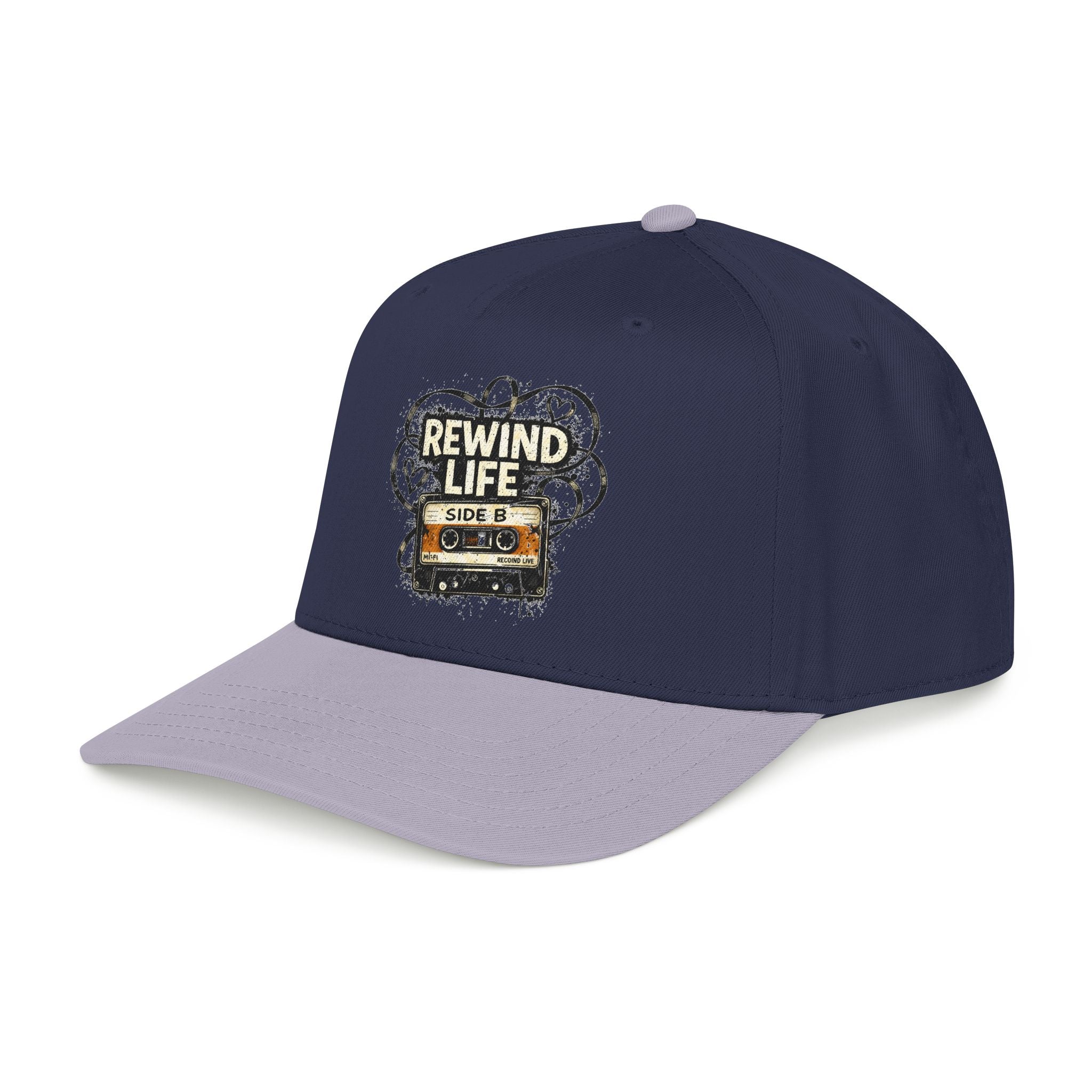 Rewind Life Cassette Cap — Retro Music Mid-Profile Baseball Hat - Creations by Chris and Carlos
