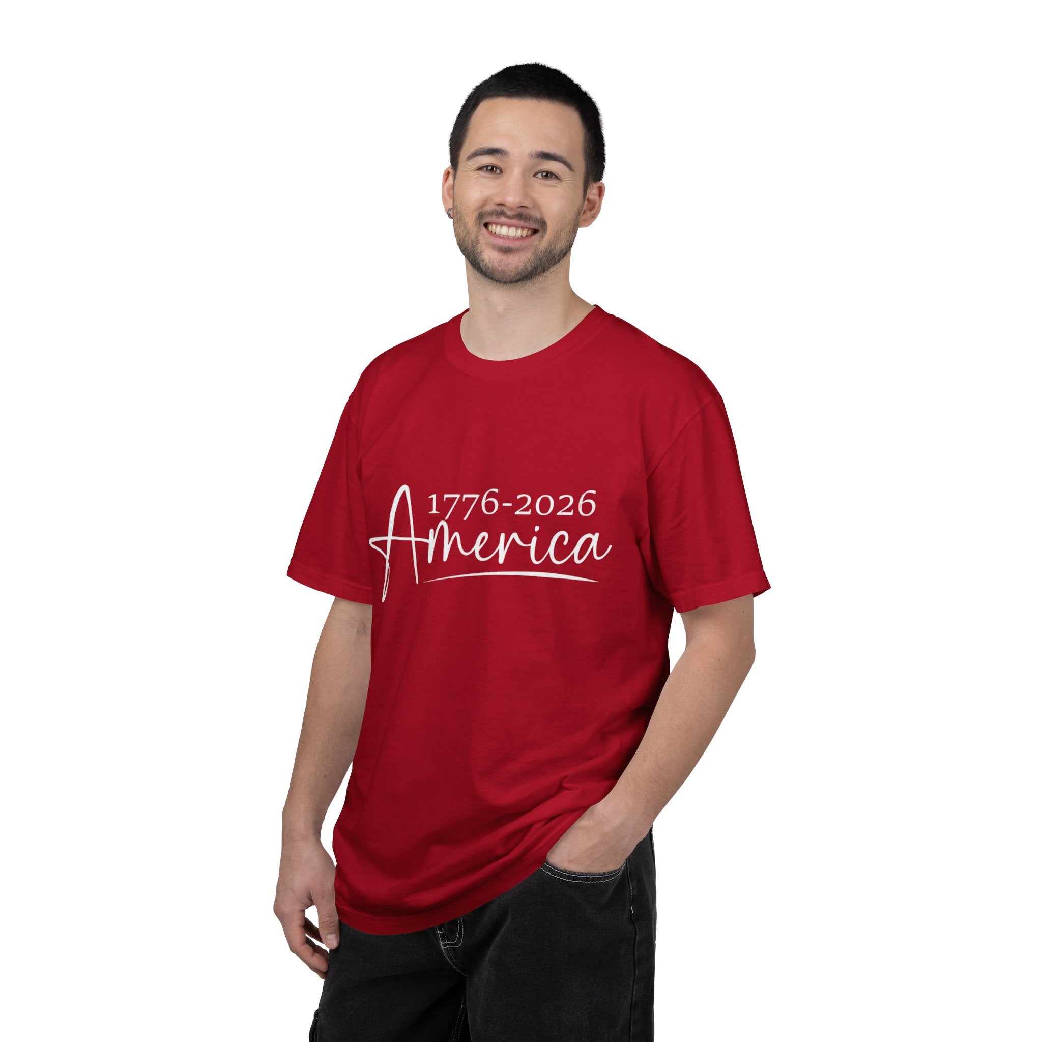 America's Birthday 1776 - 2026 Classic White T-Shirt — Garment-Dyed Crew Tee - Creations by Chris and Carlos