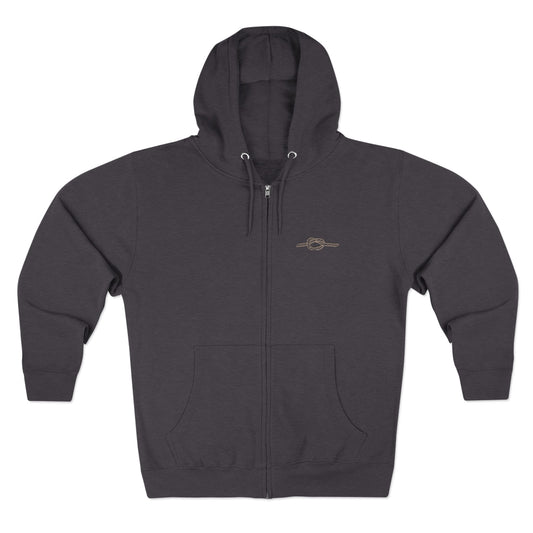 Y KNOT U Rope Knot Anchor Zip Hoodie — Nautical Graphic Unisex Zip-Up - Creations by Chris and Carlos