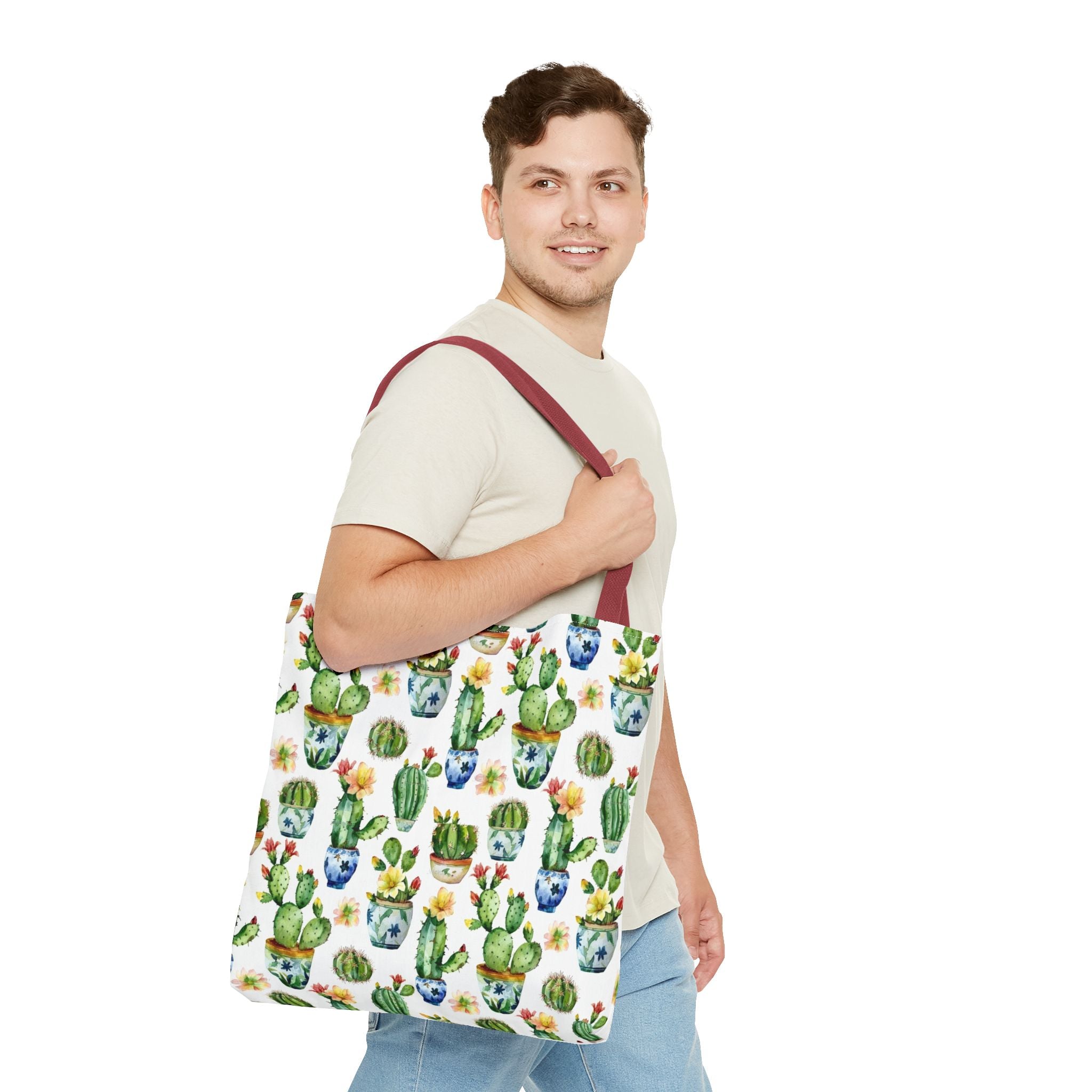 Sol y Alegría (Sun and Joy) Collection- Cactus Succulent Pattern Microfiber Blanket Soft Velveteen Throw for Home & Garden Lovers Cactus Watercolor Tote Bag – Floral Potted Succulent Pattern All-Over Print - Creations by Chris and Carlos