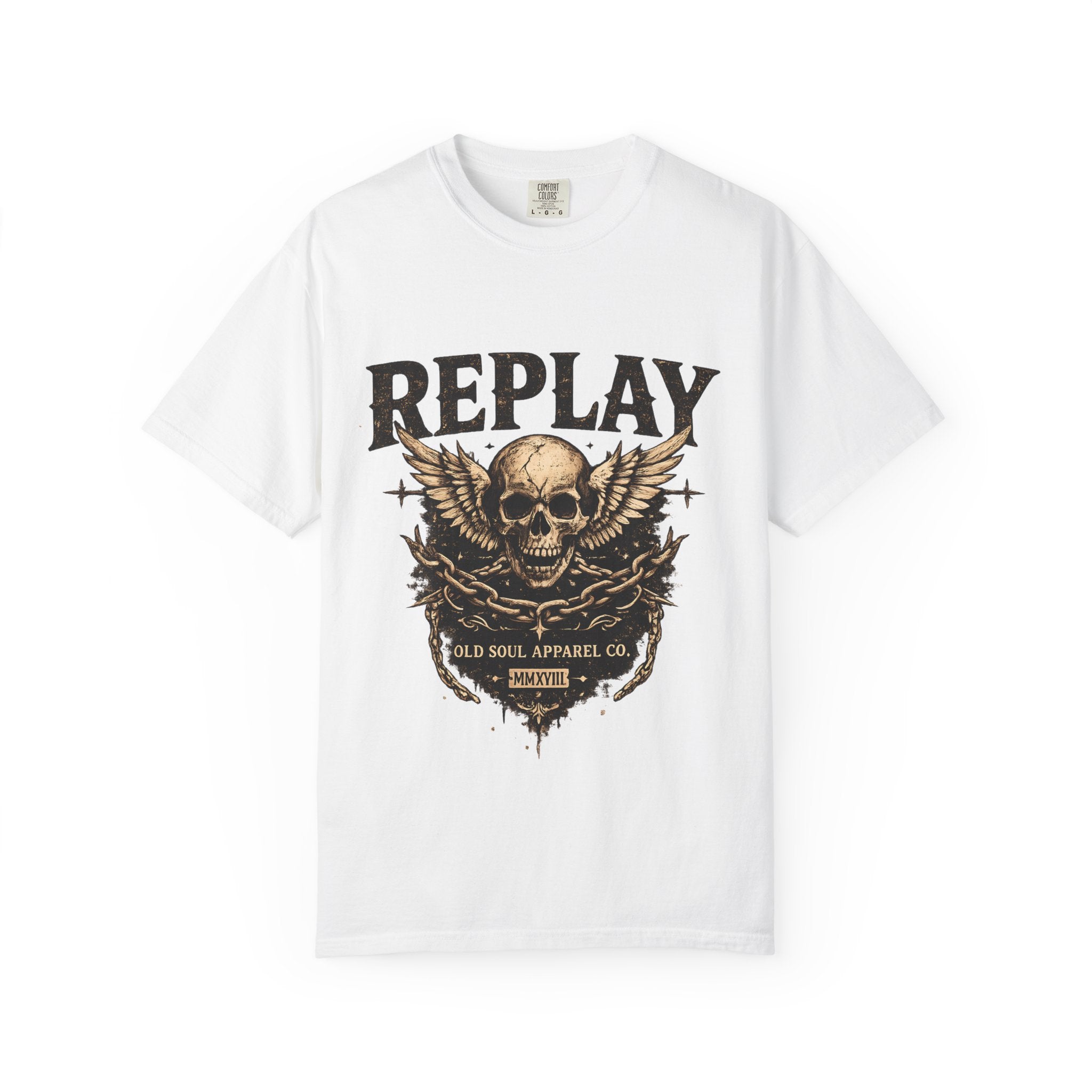 Replay Skull T-Shirt — Vintage Rock Graphic Tee - Creations by Chris and Carlos