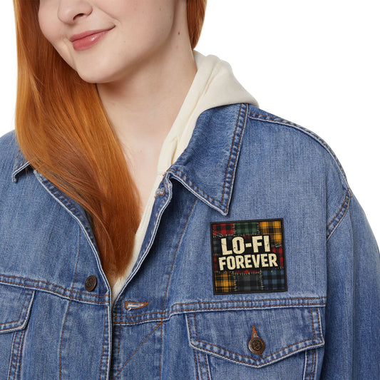 Lo-Fi Forever Patch — Iron-On Plaid Music Culture Patch - Creations by Chris and Carlos
