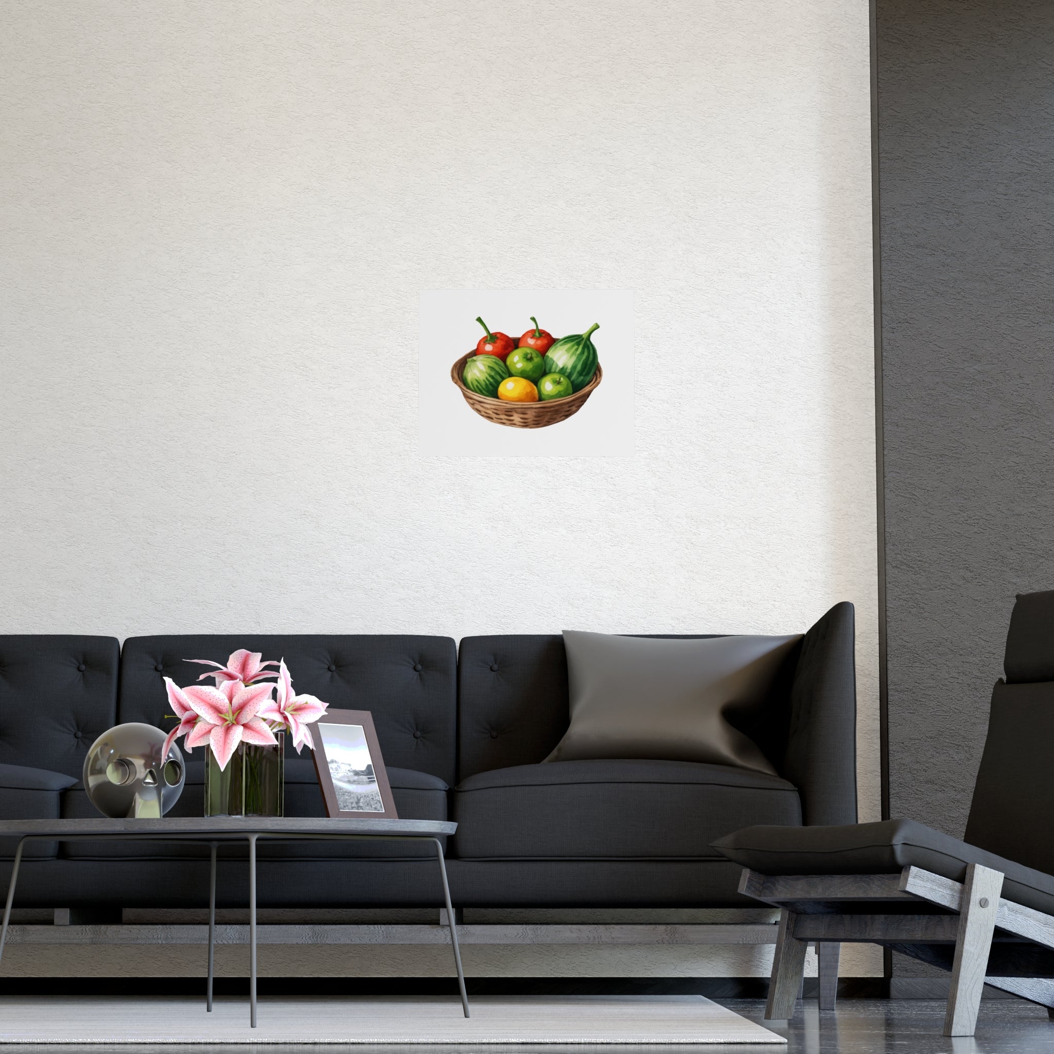 Fruit Basket Matte Poster — Watercolor Kitchen Wall Art - Creations by Chris and Carlos
