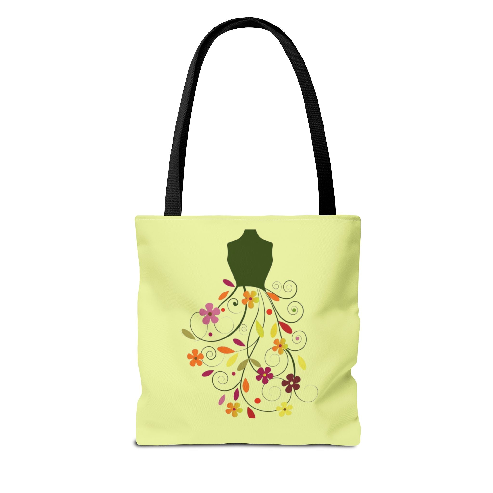 Floral Dressform Tote Bag – Spring Floral Pattern AOP Tote - Creations by Chris and Carlos