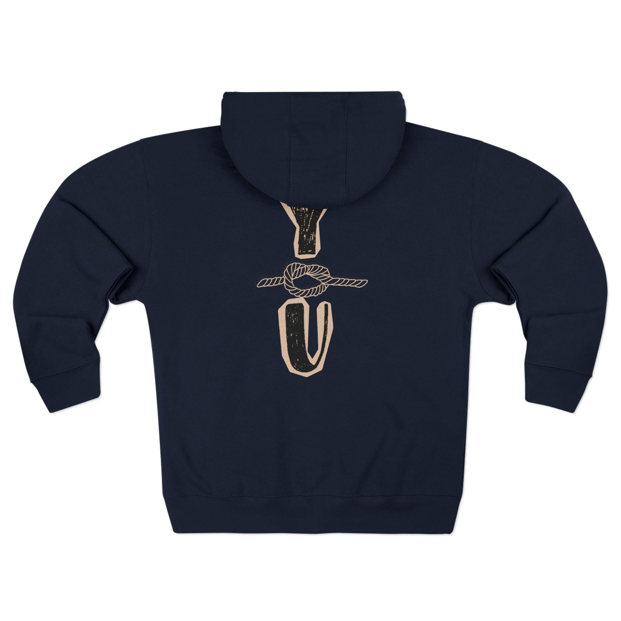 Y KNOT U Rope Knot Anchor Zip Hoodie — Nautical Graphic Unisex Zip-Up - Creations by Chris and Carlos