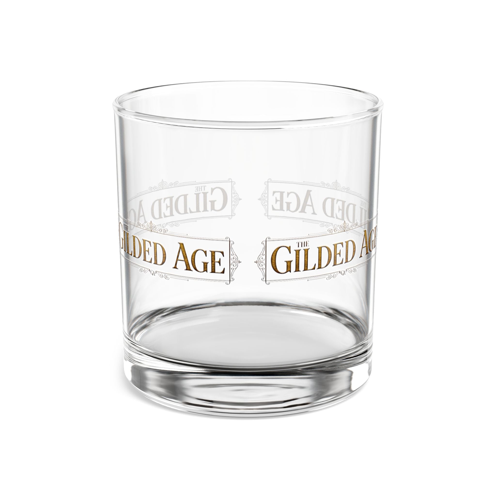 Gilded Age 10oz Rocks Glass — Vintage Gold Script Whiskey Tumbler - Creations by Chris and Carlos