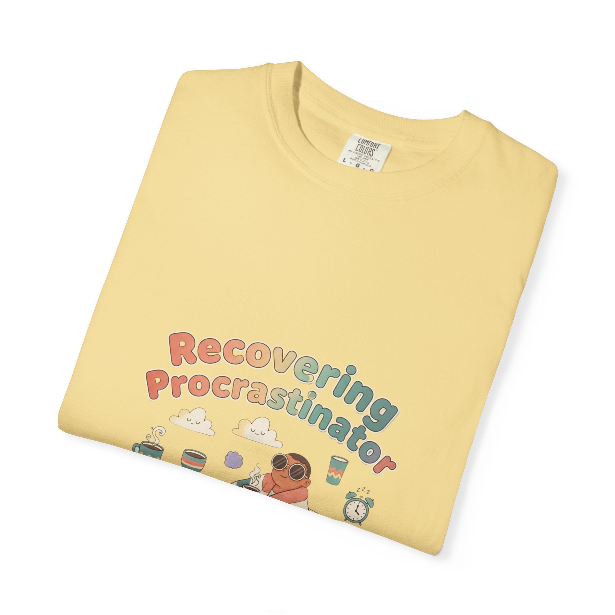 T-Shirt — "Recovering Procrastinator" Funny Retro Graphic Tee - Creations by Chris and Carlos