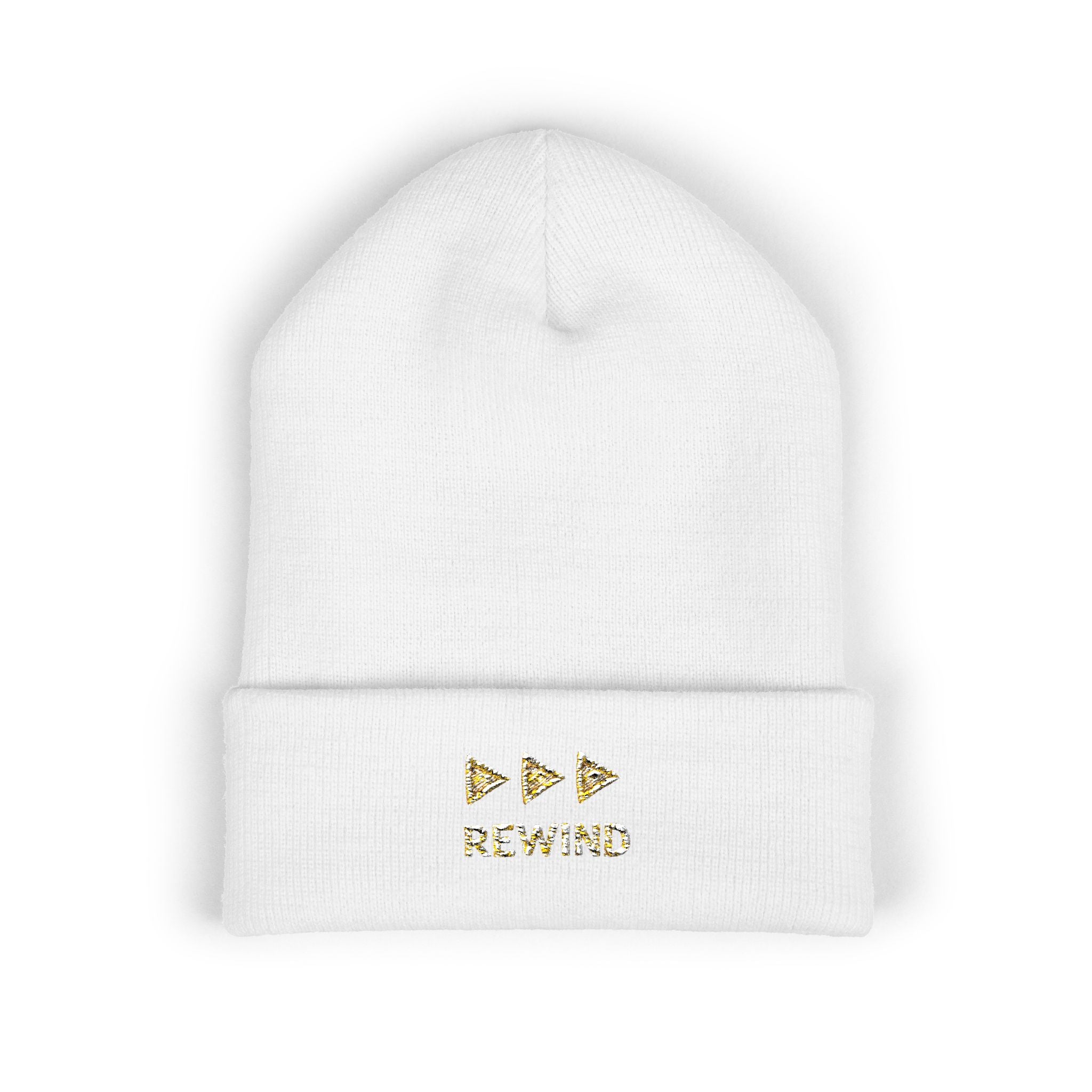 Embroidered Gold Star 'RE Wind' Cuffed Beanie - Creations by Chris and Carlos