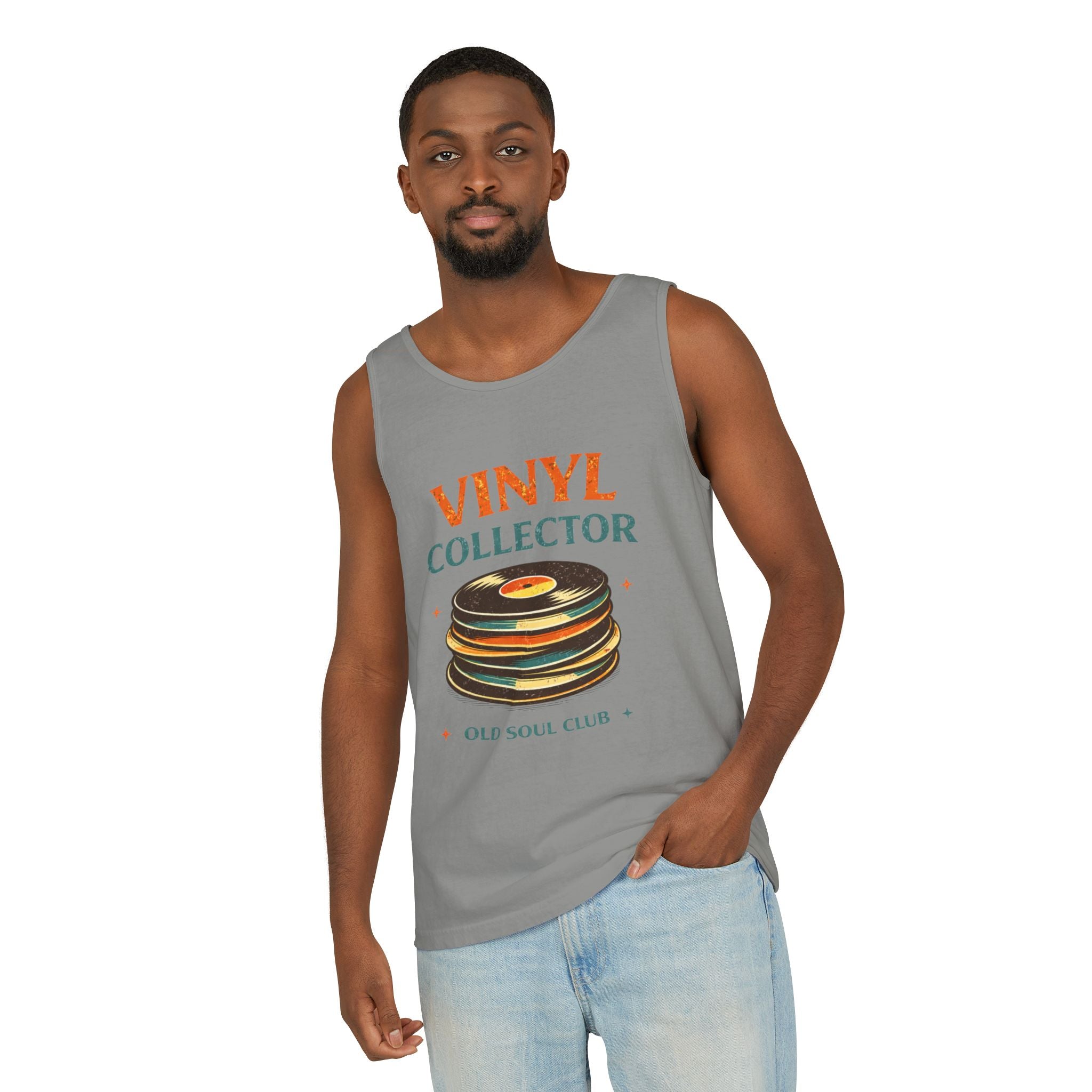 Vinyl Collector Tank Top — Old Soul Club Retro Record Lover Tee - Creations by Chris and Carlos