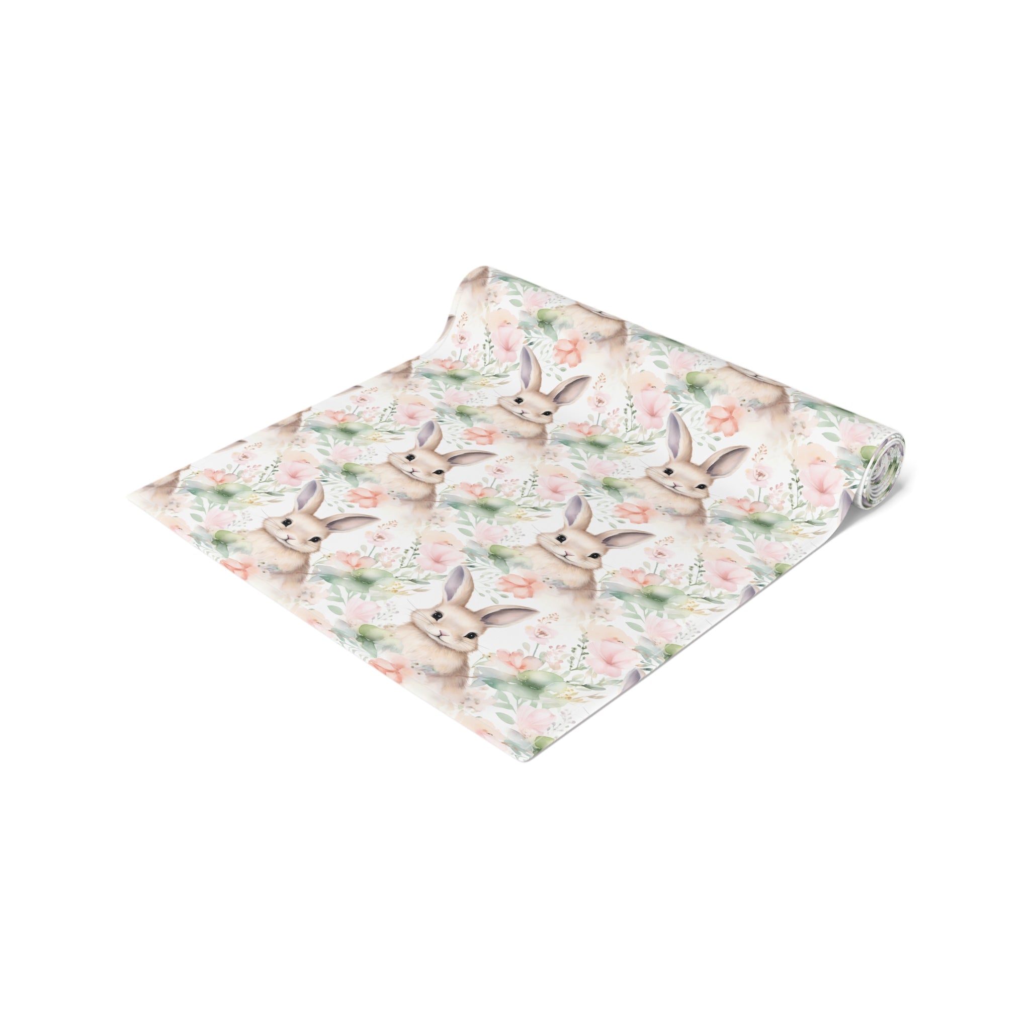 Easter Bunny Floral Table Runner — Spring Cotton-Poly Dining Decor - Creations by Chris and Carlos