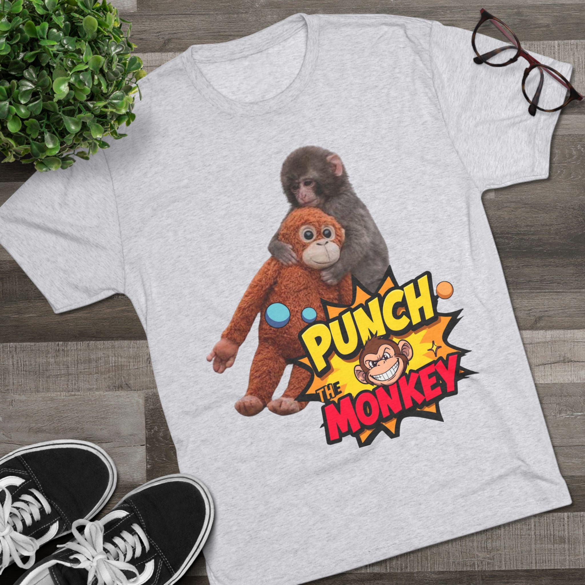 Punch the Monkey T-Shirt — Retro Comic Cartoon Monkey Graphic Tee - Creations by Chris and Carlos