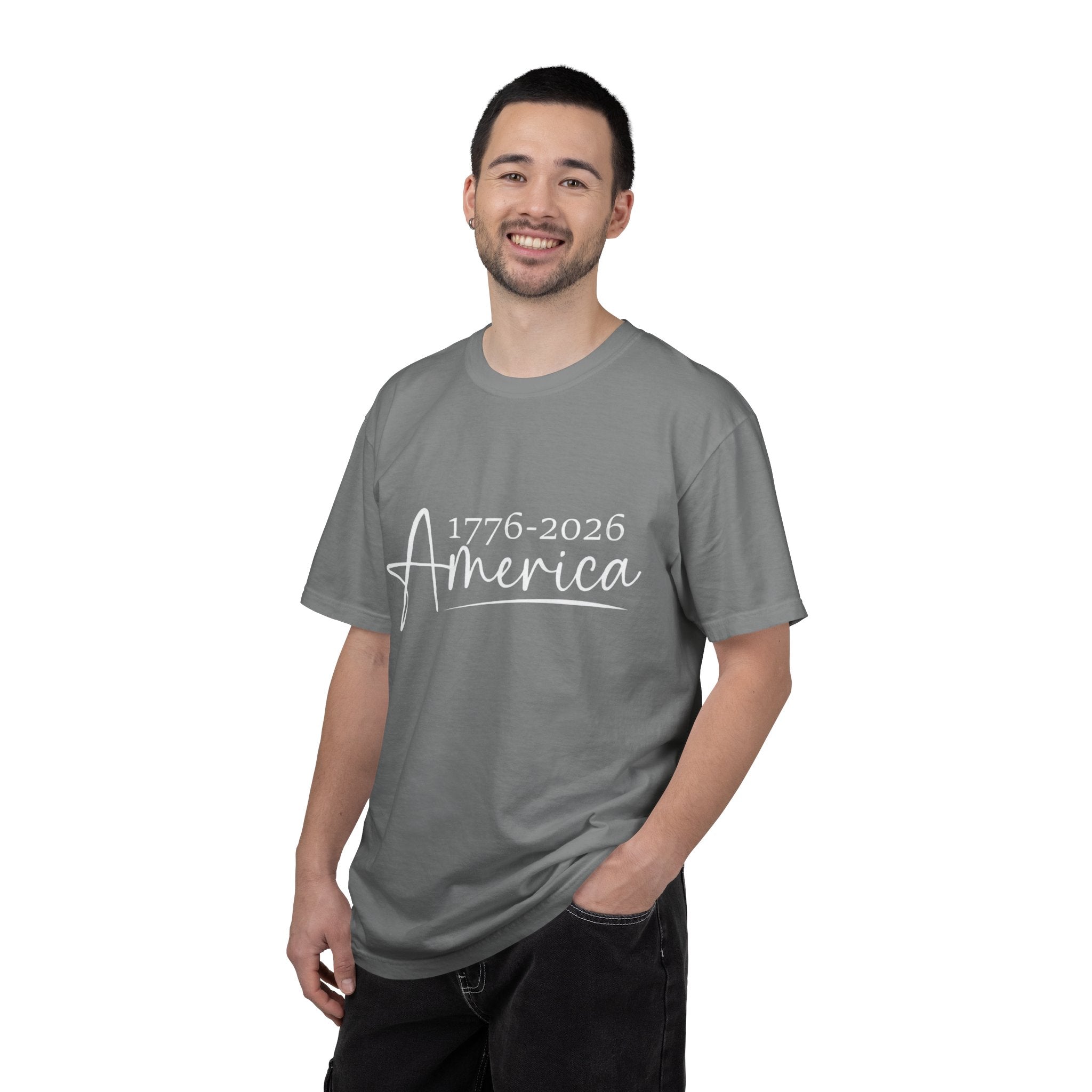 America's Birthday 1776 - 2026 Classic White T-Shirt — Garment-Dyed Crew Tee - Creations by Chris and Carlos