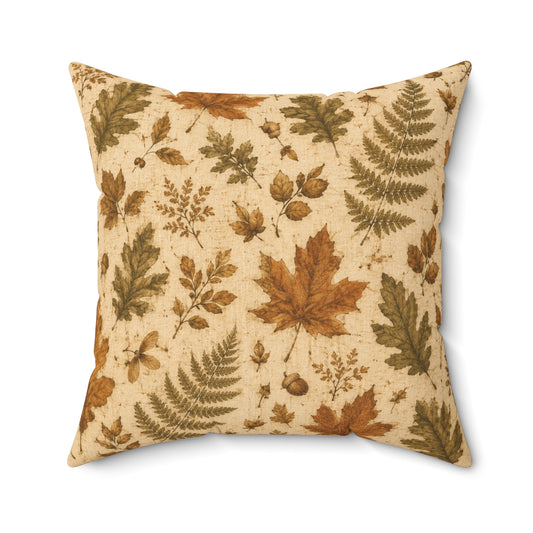 Old Soul Harvest™ Pressed Autumn Leaves Throw Pillow - Throw Pillow from the Old Soul Harvest Campfire Circle collection