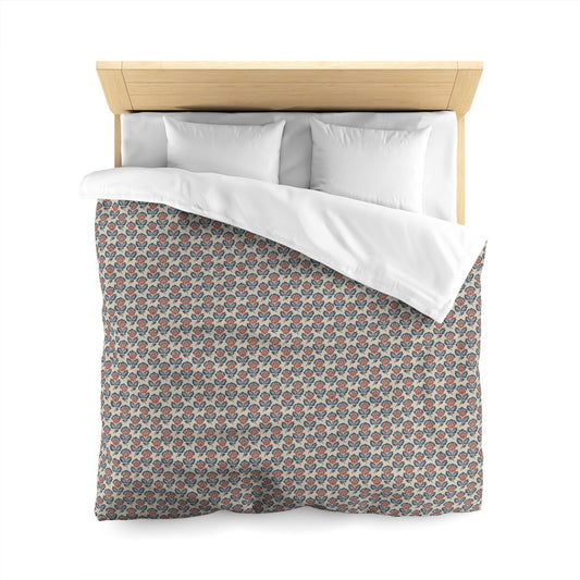 Plumstead Manor Floral Mosaic Microfiber Duvet Cover — Vintage-Inspired Repeating Pattern for Bedroom Décor - Creations by Chris and Carlos