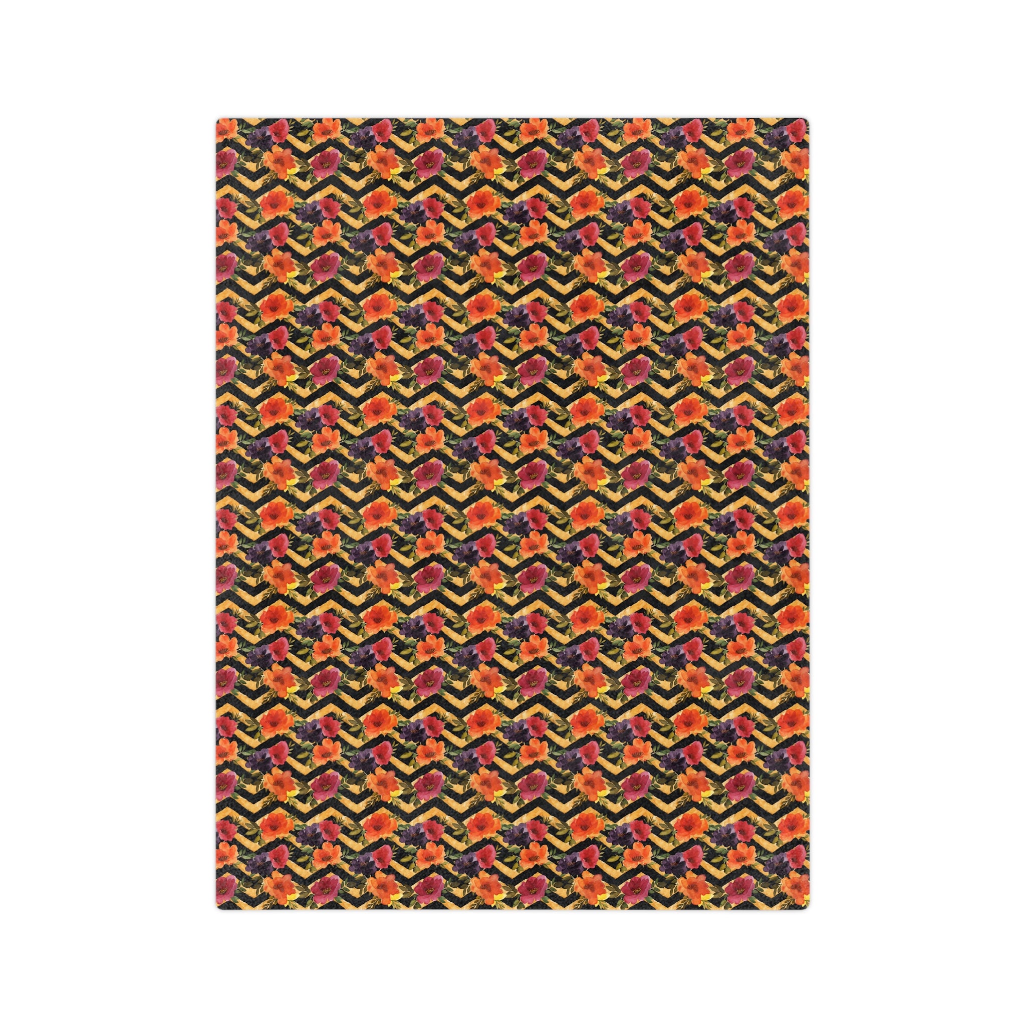 Sol y Alegría (Sun and Joy) Collection- Floral Chevron Velveteen Microfiber Blanket - Creations by Chris and Carlos