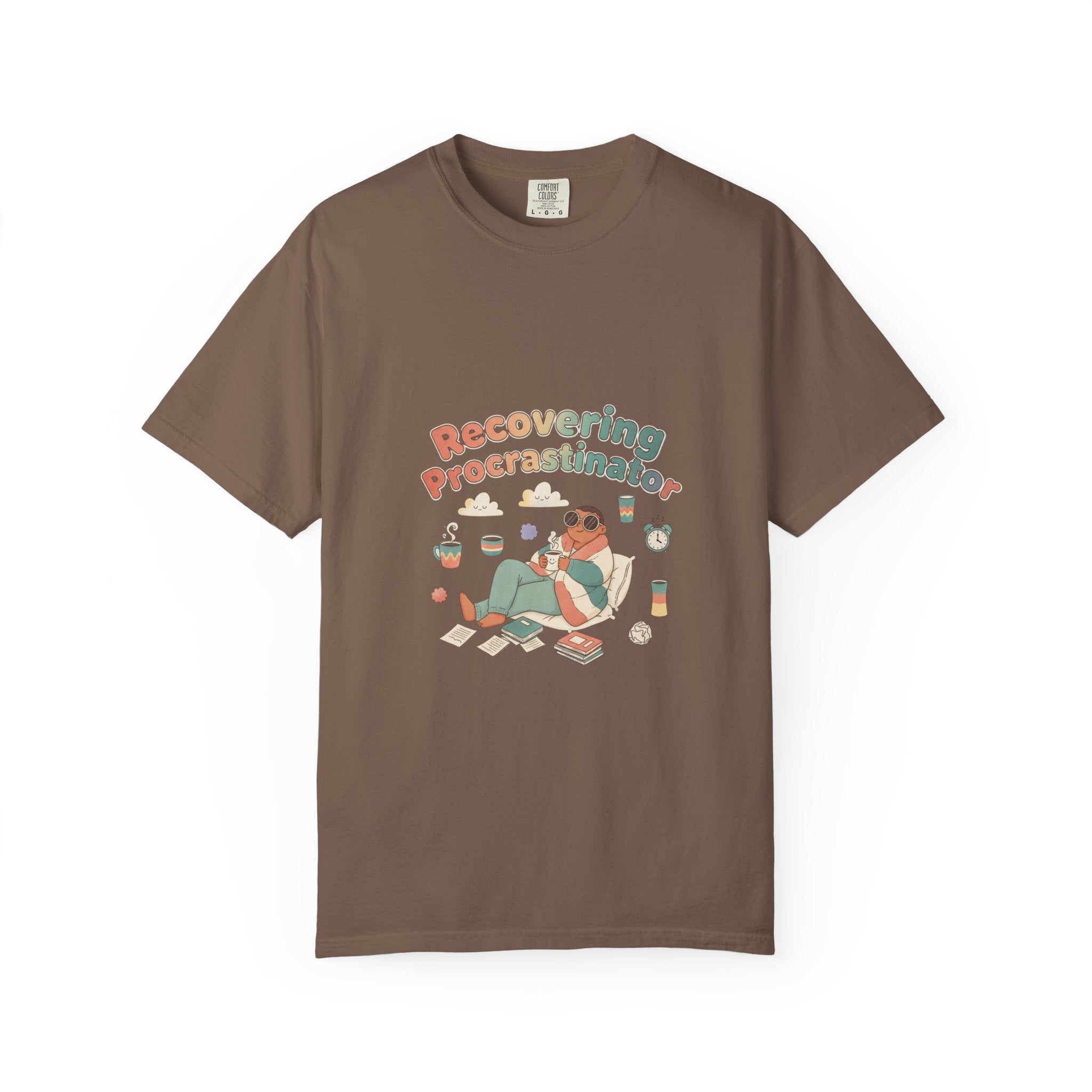 T-Shirt — "Recovering Procrastinator" Funny Retro Graphic Tee - Creations by Chris and Carlos