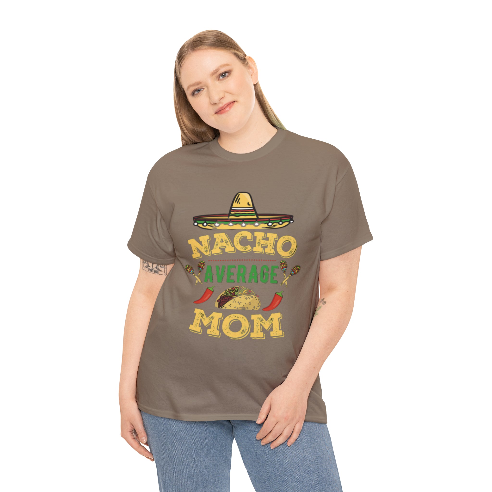 Nacho Average Mom- Unisex Heavy Cotton T-Shirt - Creations by Chris and Carlos