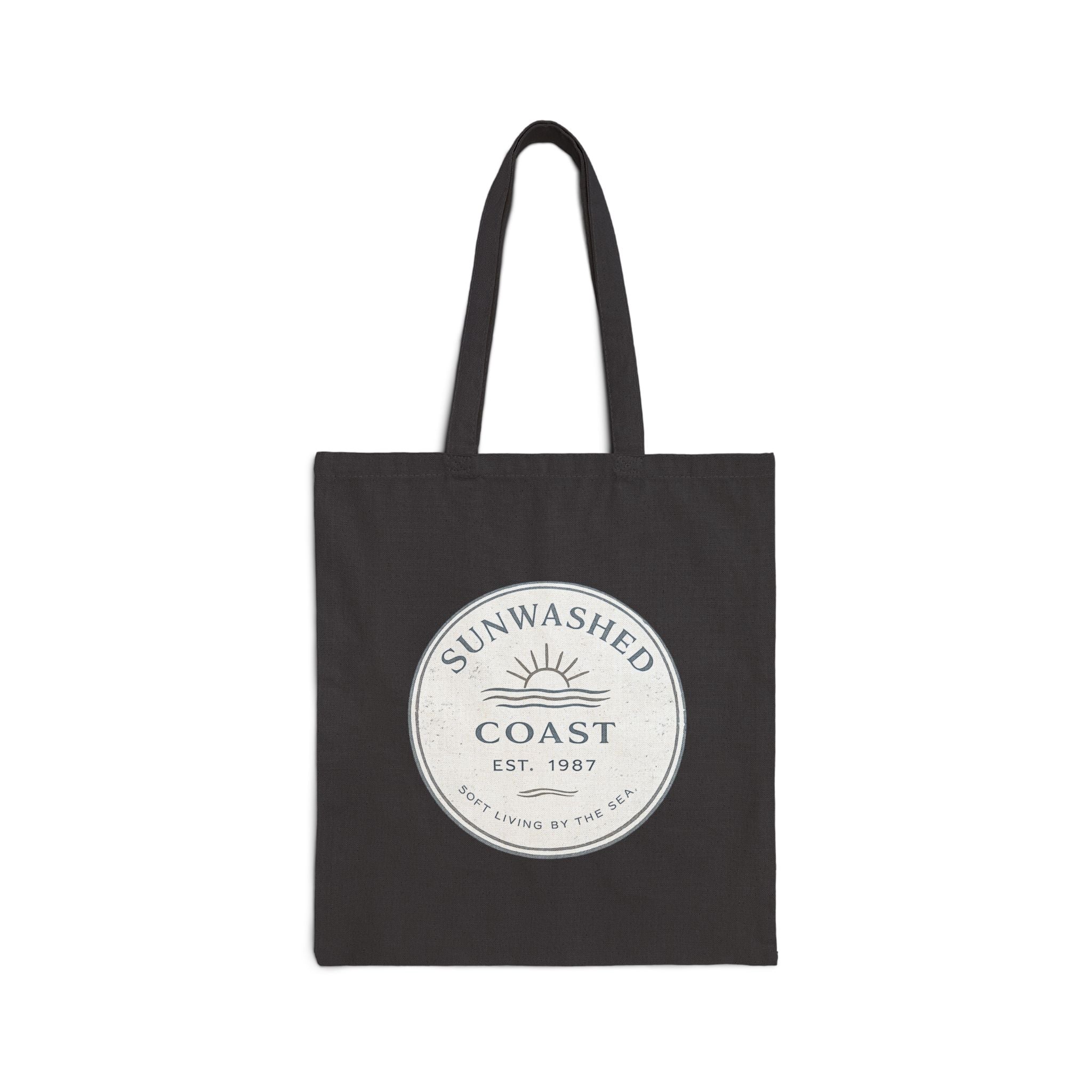 Coastal Sunwashed Tote Bag — "Sunwashed Coast" Canvas Market Tote - Creations by Chris and Carlos