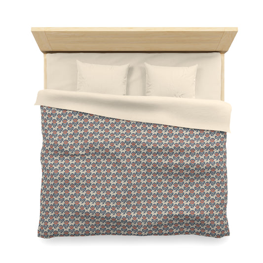 Plumstead Manor Floral Mosaic Microfiber Duvet Cover — Vintage-Inspired Repeating Pattern for Bedroom Décor - Creations by Chris and Carlos