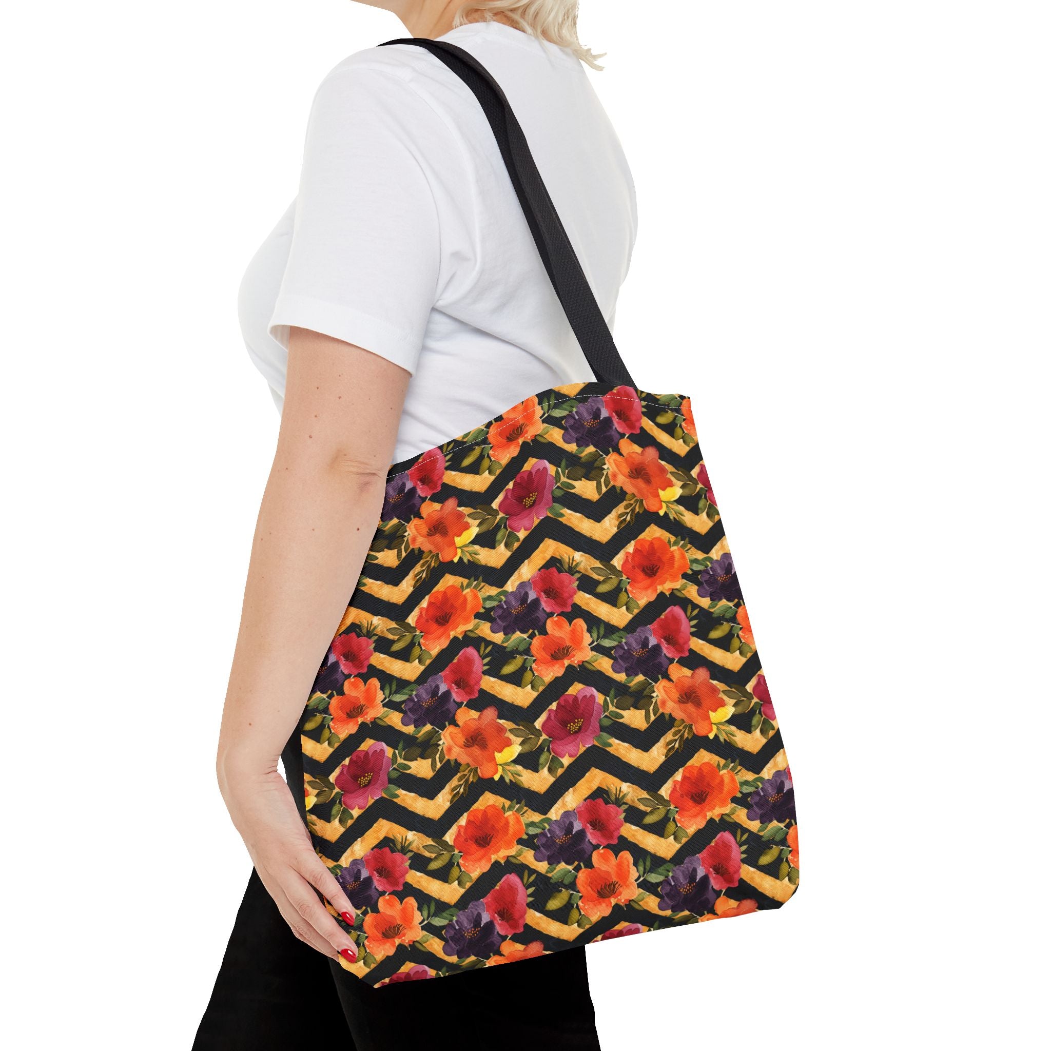 Sol y Alegría (Sun and Joy) Collection- Cactus Succulent Pattern Microfiber Blanket Soft Velveteen Throw for Home & Garden Lovers Floral Chevron Tote Bag — Bright Orange & Pink All-Over-Print Beach Shopper - Creations by Chris and Carlos
