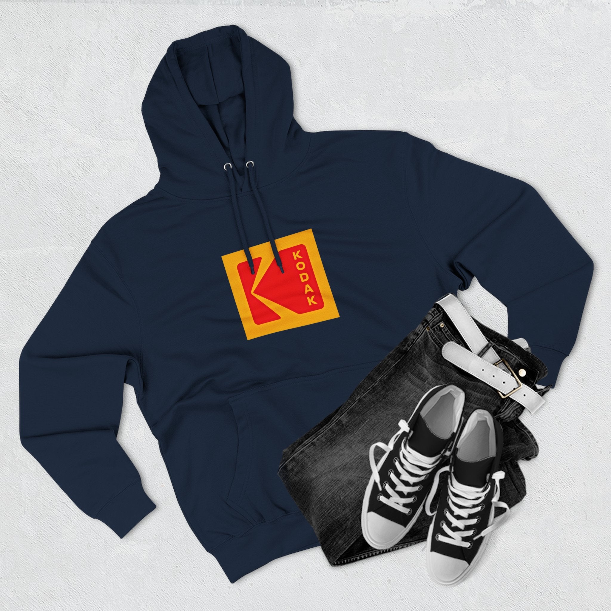 Kodak Logo Hoodie — Vintage Film Brand Graphic Fleece Hoodie - Creations by Chris and Carlos