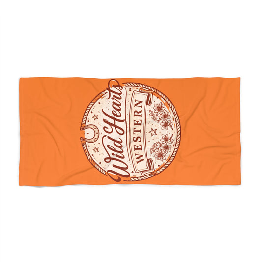 Wild Hearts Western Orange Beach Towel - Creations by Chris and Carlos