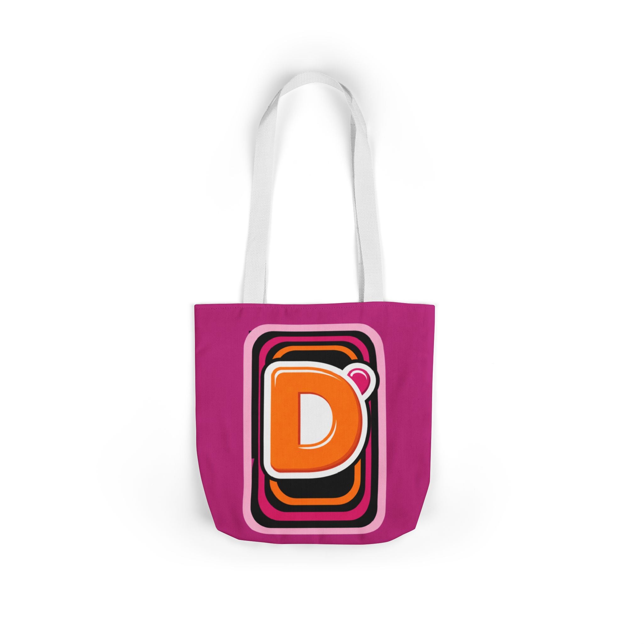 Tote Bag — Retro Pink 'Dunkin' D Logo' Canvas Tote - Creations by Chris and Carlos
