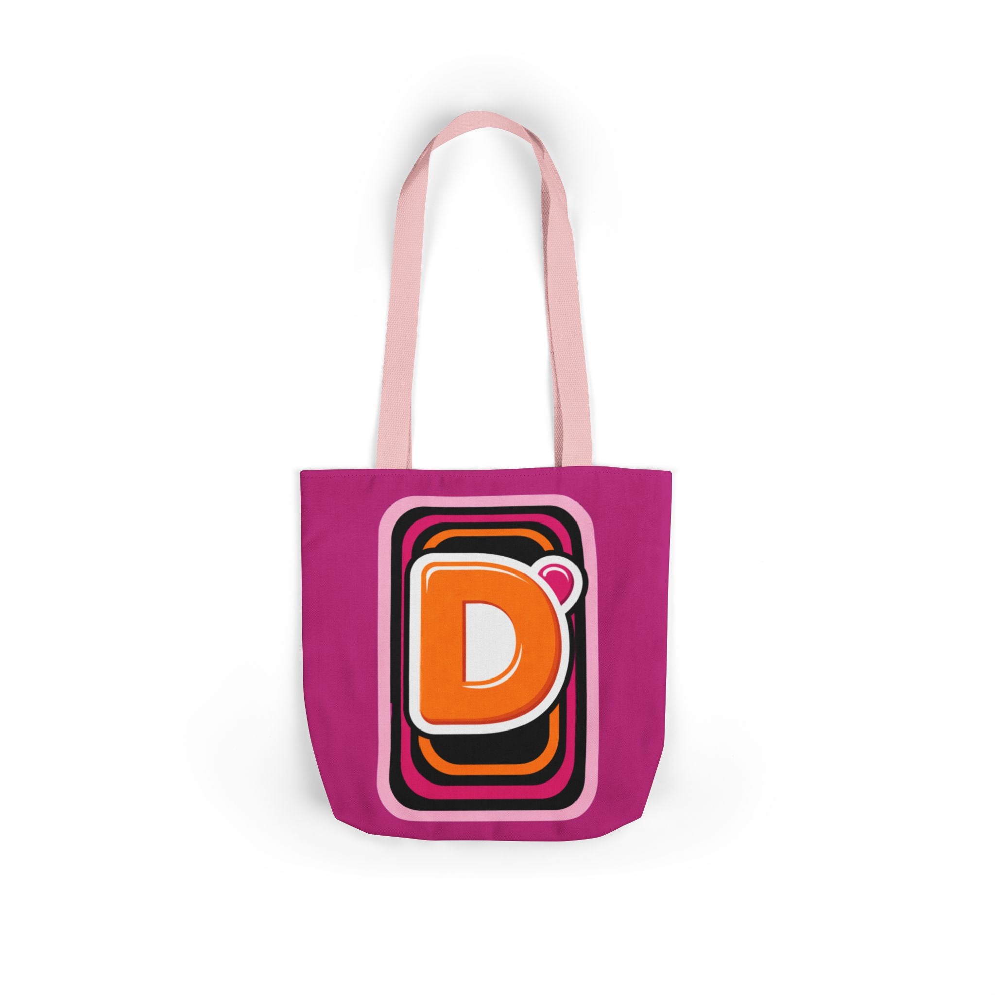 Tote Bag — Retro Pink 'Dunkin' D Logo' Canvas Tote - Creations by Chris and Carlos