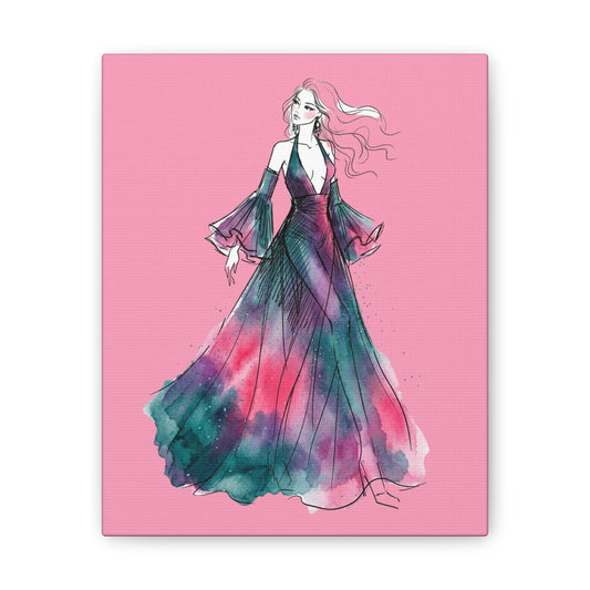 Watercolor Evening Gown Canvas Art — Fashion Illustration Wall Decor - Creations by Chris and Carlos