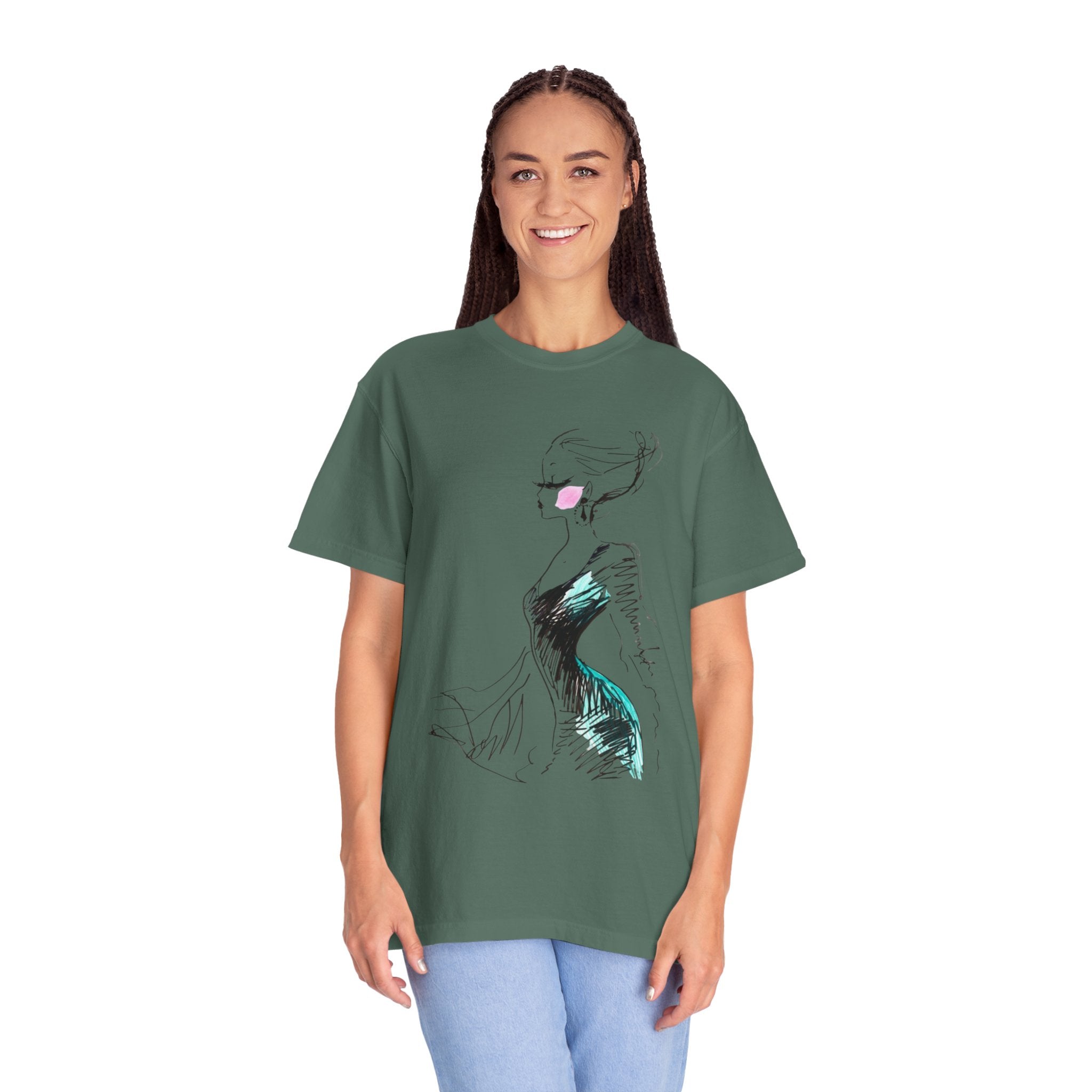 Fashion Sketch T-Shirt – Hand-Drawn Dress Illustration Tee - Creations by Chris and Carlos