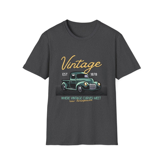 Vintage Truck T-Shirt — "Vintage" Retro Pickup Graphic Tee - Creations by Chris and Carlos