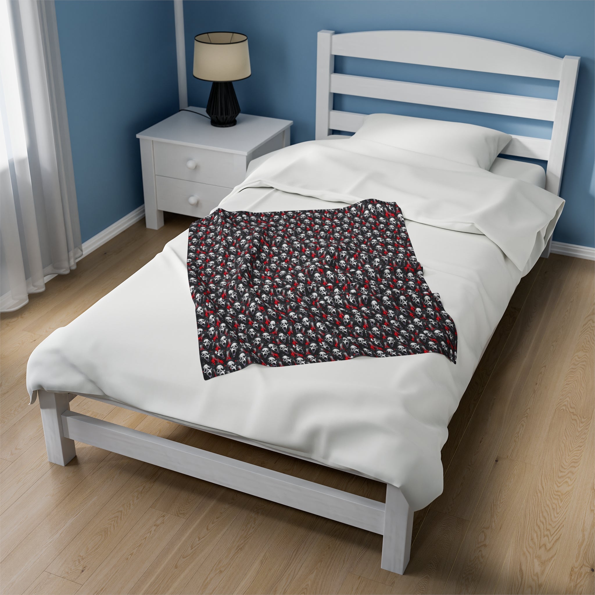 Scream Ghost Face- Velveteen Plush CuddleLux Bliss Blanket - Creations by Chris and Carlos