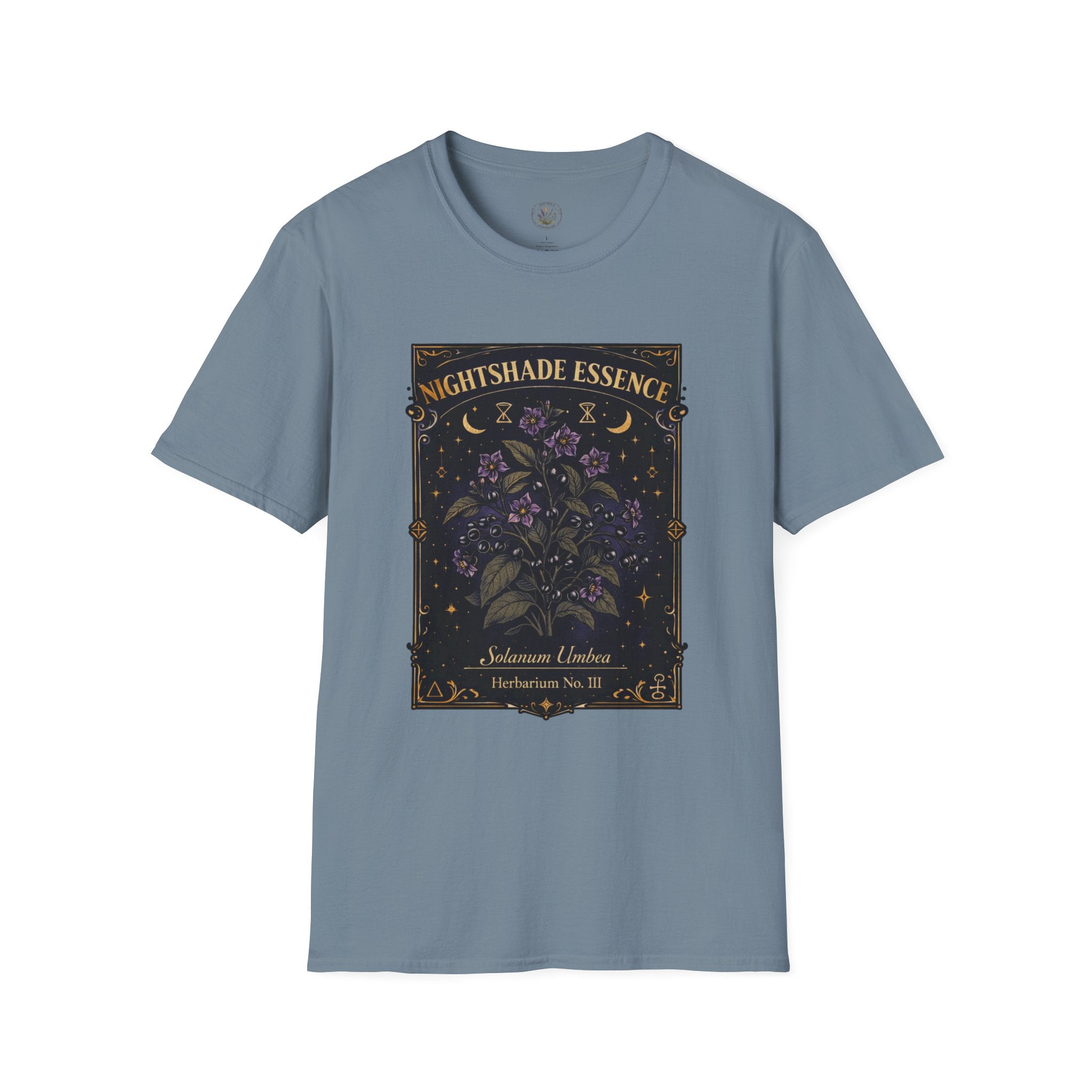 Old Soul Apothecary Nightshade Essence T-Shirt — Botanical Moonlight Graphic Tee - Creations by Chris and Carlos