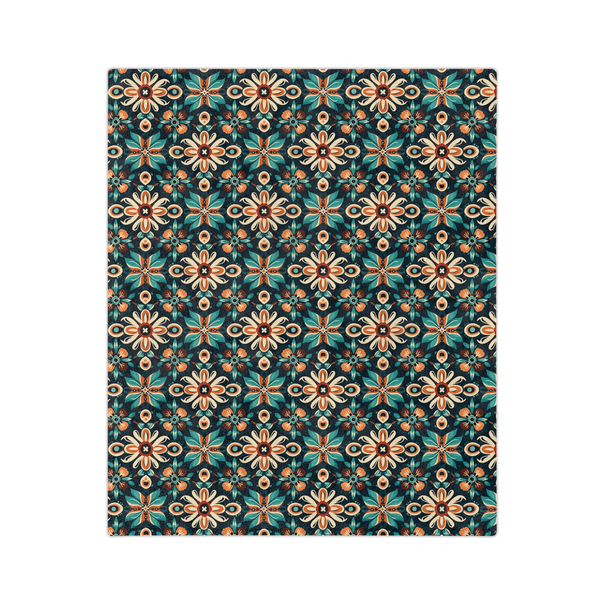 Sol y Alegría (Sun and Joy) Collection-Bohemian Tile Velveteen Microfiber Blanket - Creations by Chris and Carlos