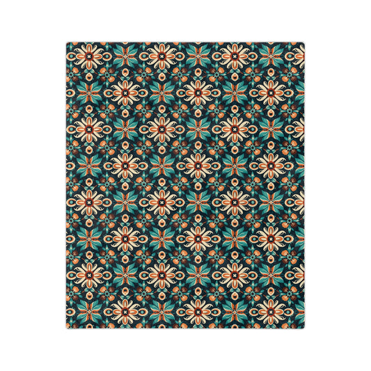 Sol y Alegría (Sun and Joy) Collection-Bohemian Tile Velveteen Microfiber Blanket - Creations by Chris and Carlos