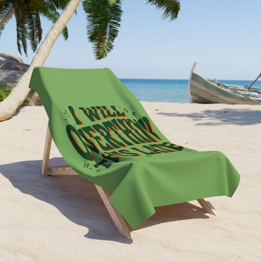 Beach Towel - "I Will Overthink This Later" Funny Relaxed Summer Towel - Creations by Chris and Carlos
