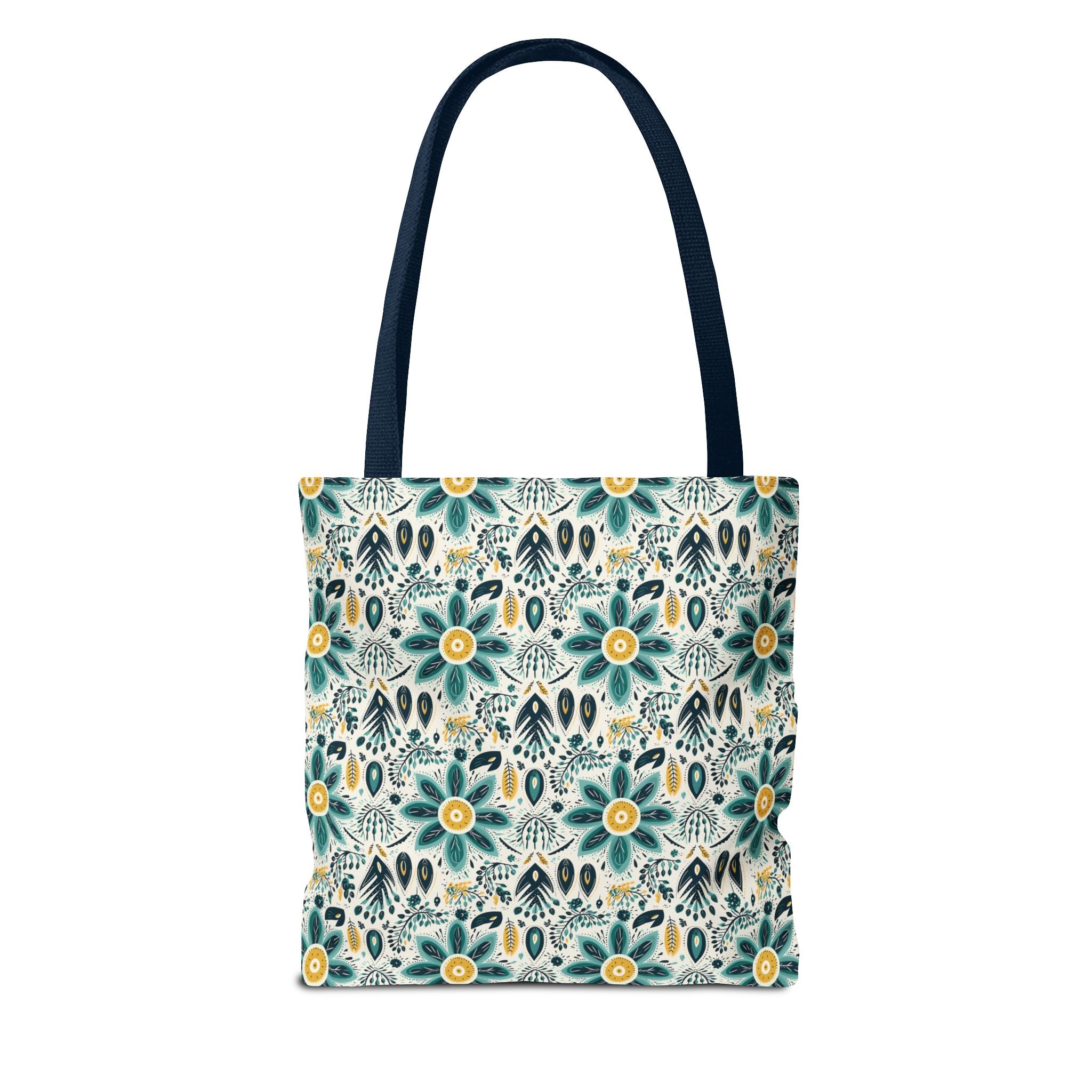 Sol y Alegría (Sun and Joy) Collection- Cactus Succulent Pattern Microfiber Blanket Soft Velveteen Throw for Home & Garden Lovers Floral Folk Art Tote Bag — Teal & Mustard All-Over Print - Creations by Chris and Carlos