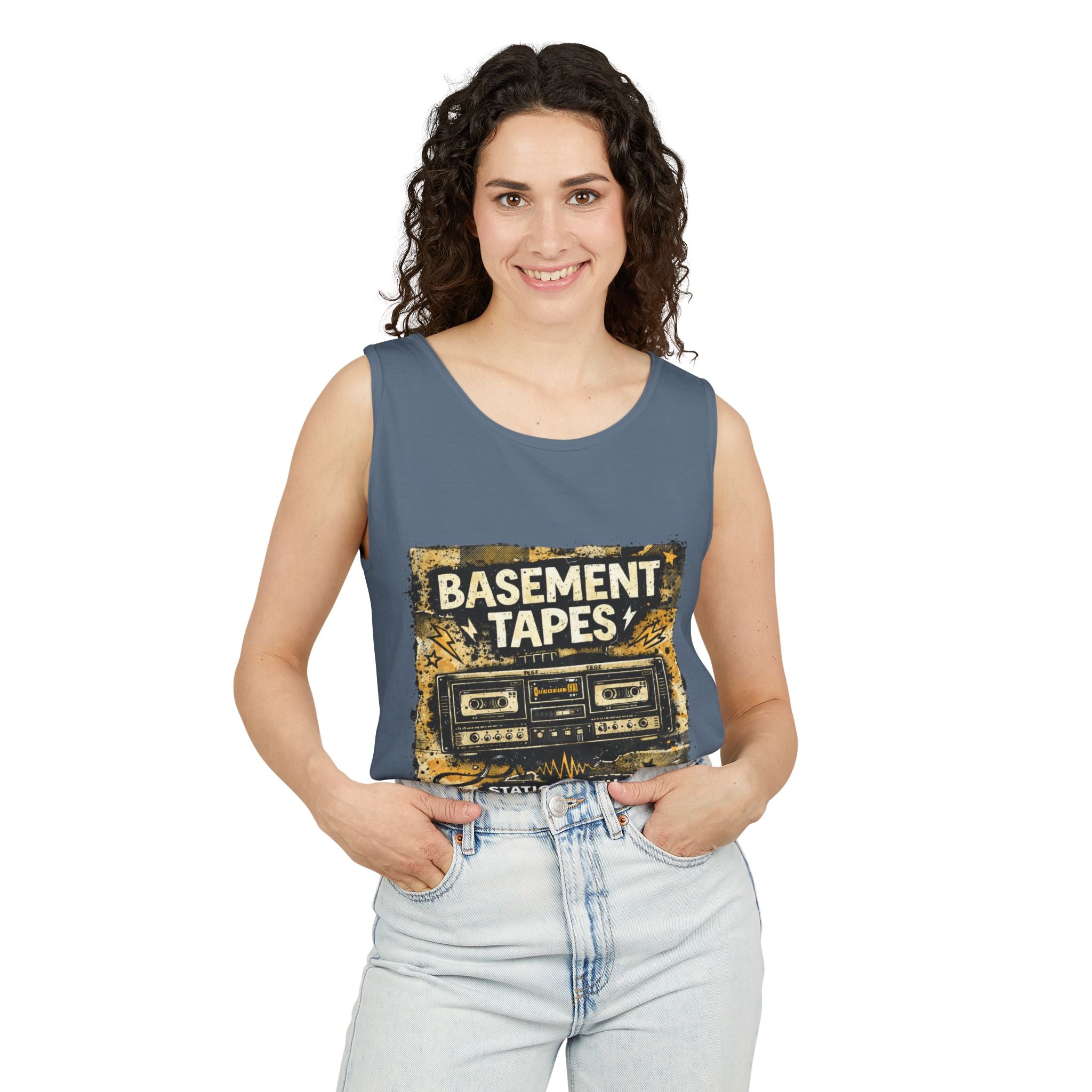 Basement Tapes Cassette Tank Top — Retro Music Graphic Tank - Creations by Chris and Carlos